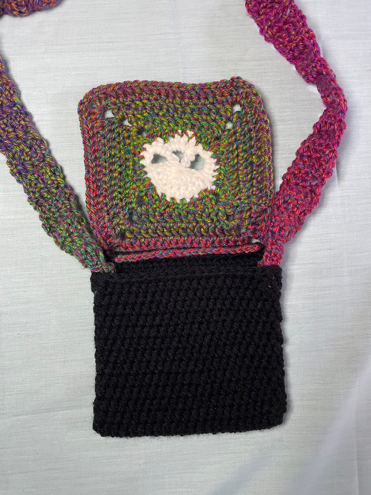 Crochet Skull Mini Messenger Bag