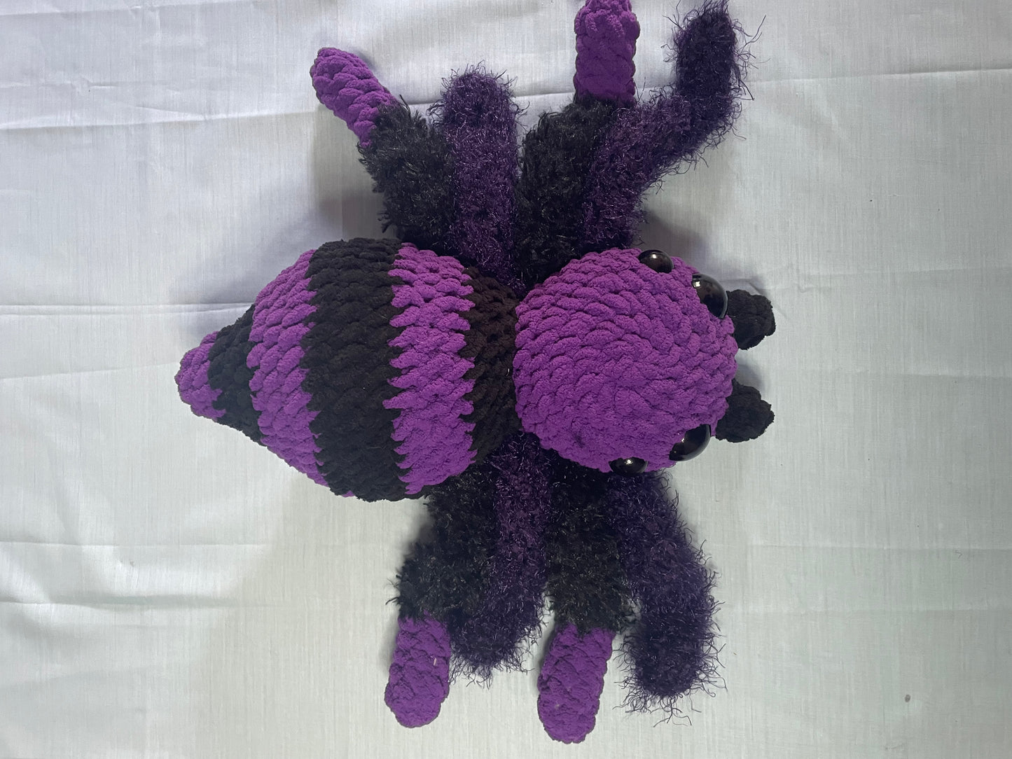 Crochet Purple Furry Leg Spider Plush
