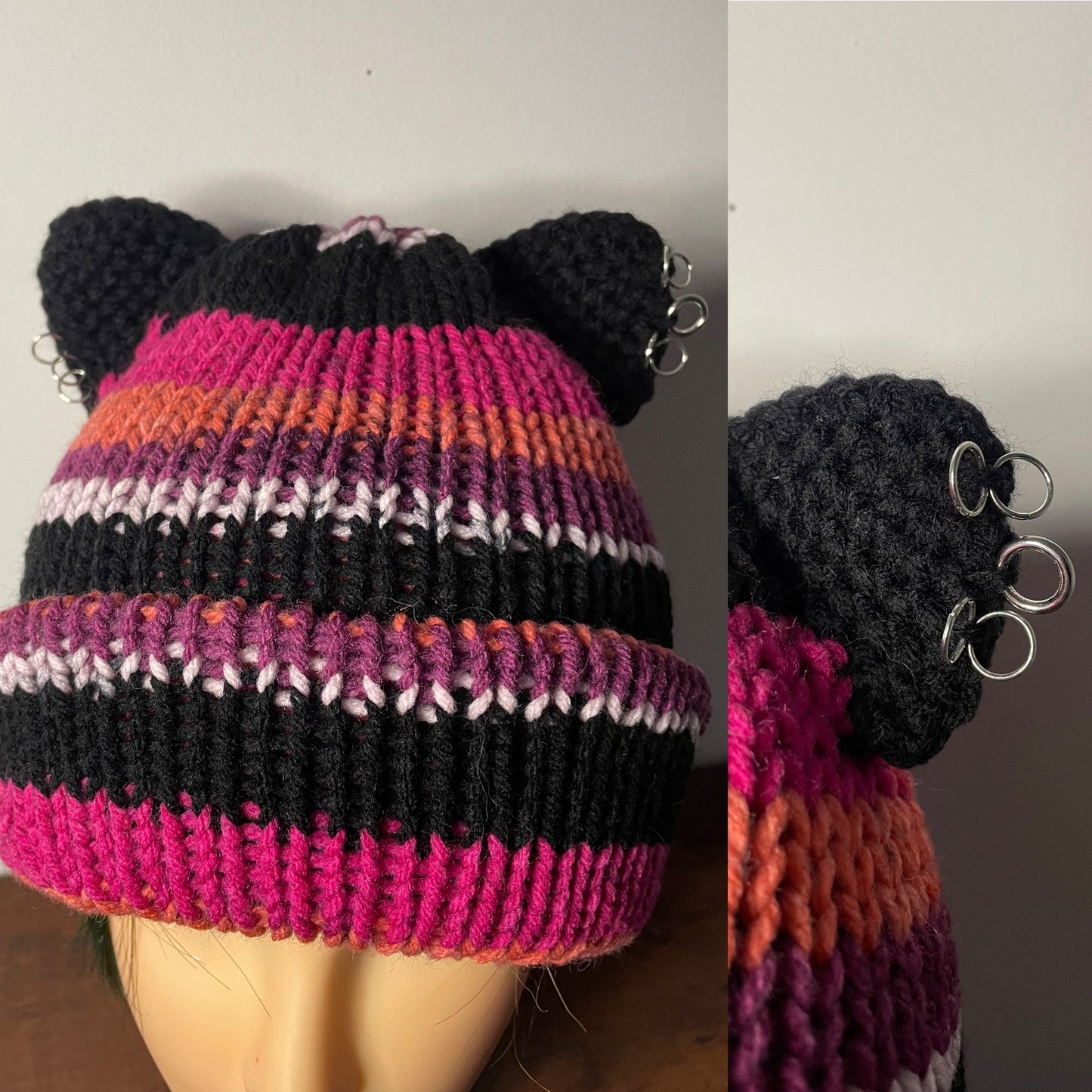 Handmade Punk Kitty Pierced Ear Hats