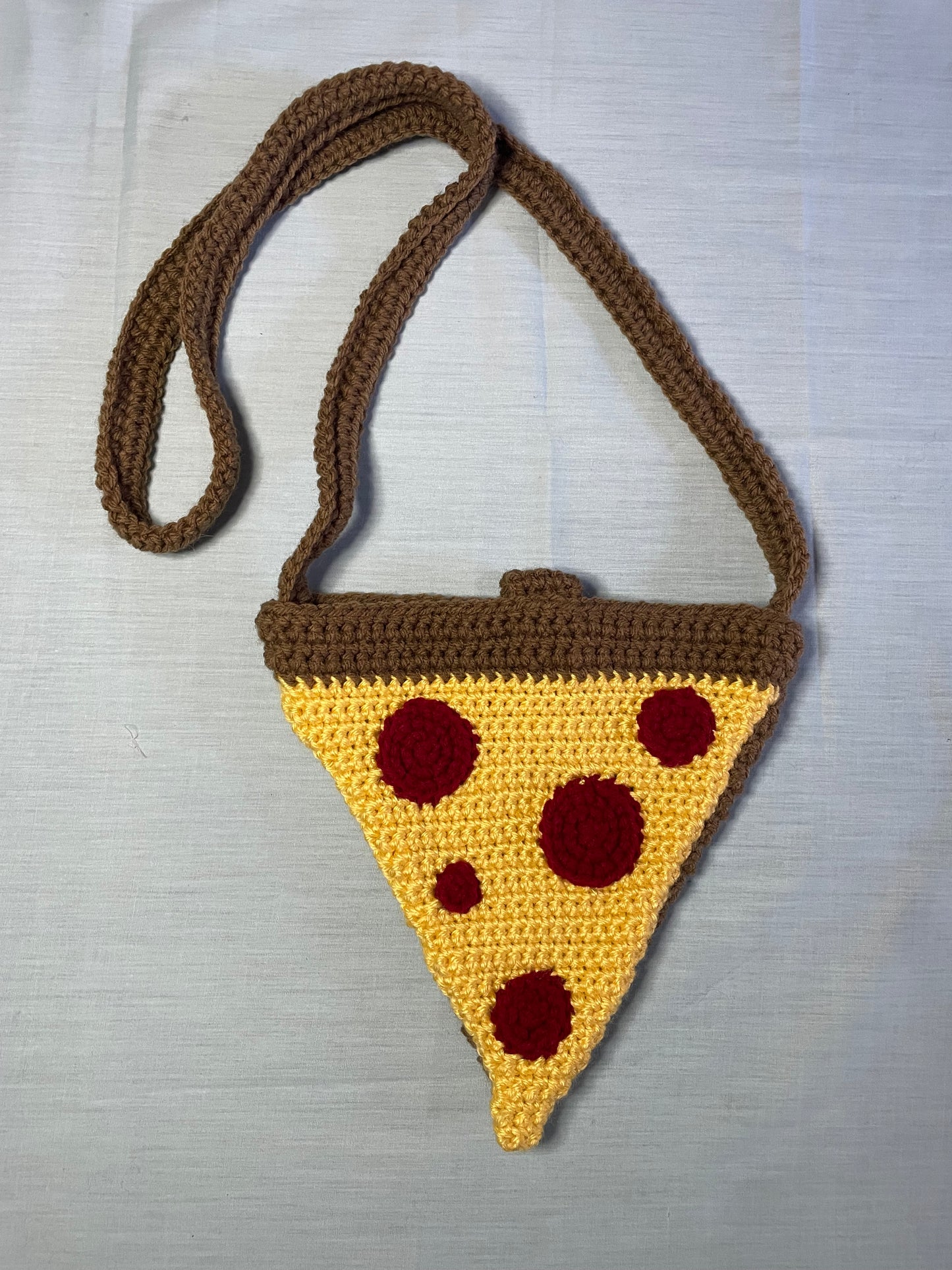 Crochet Pizza Crossbody Bag