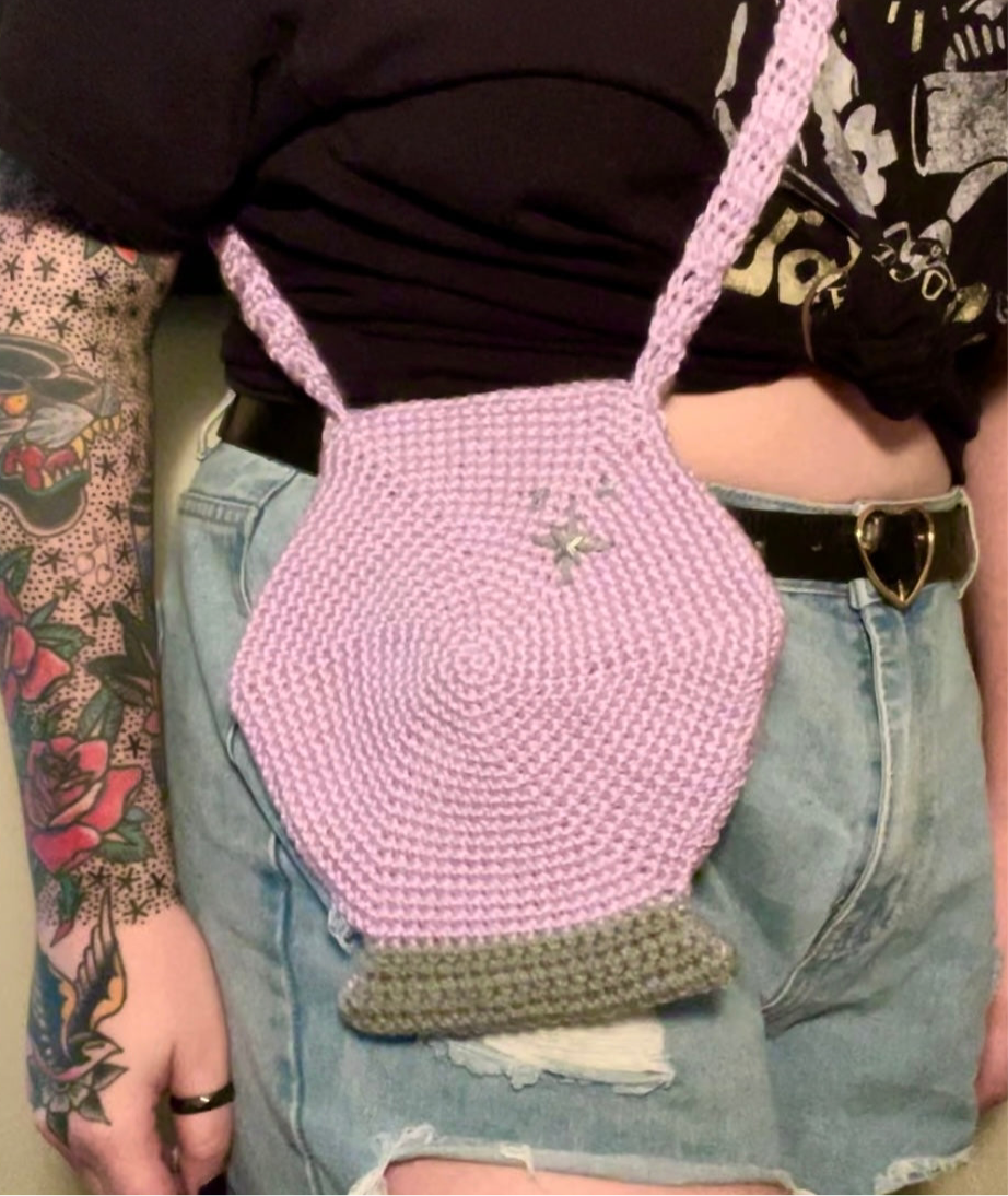 Crochet Crystal Ball Crossbody Bag