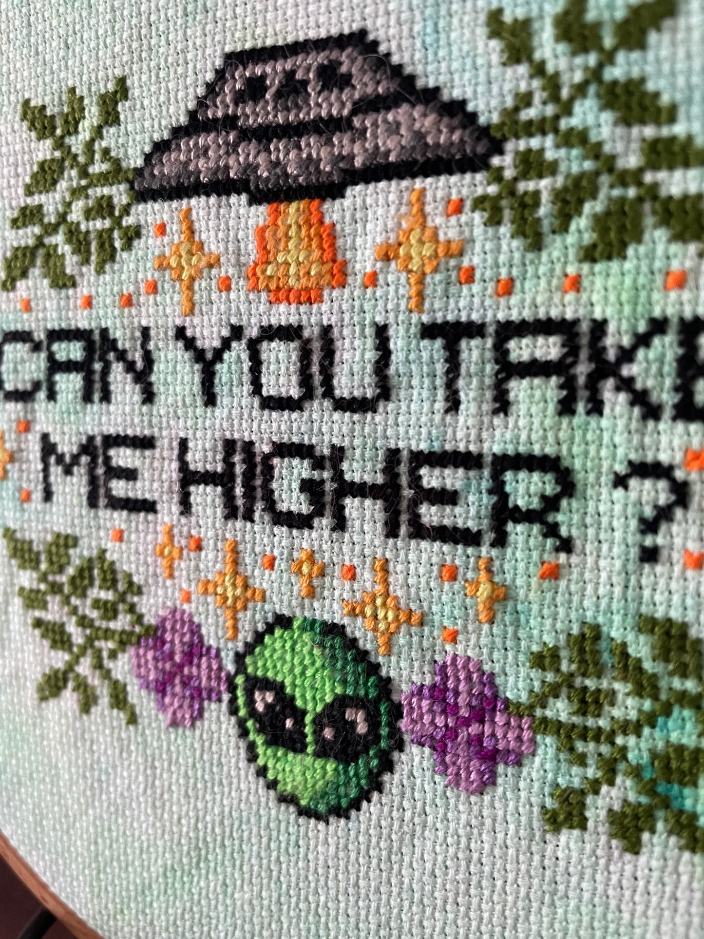 Cross Stitch Tie Dye Take Me Higher in Hoop