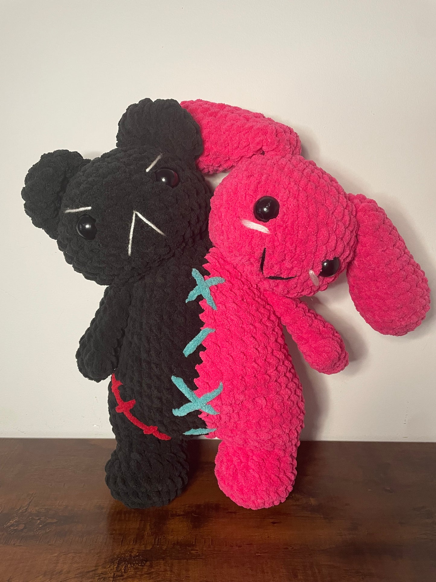 The Conjoined Twins Bunny and Bear Crochet Plush