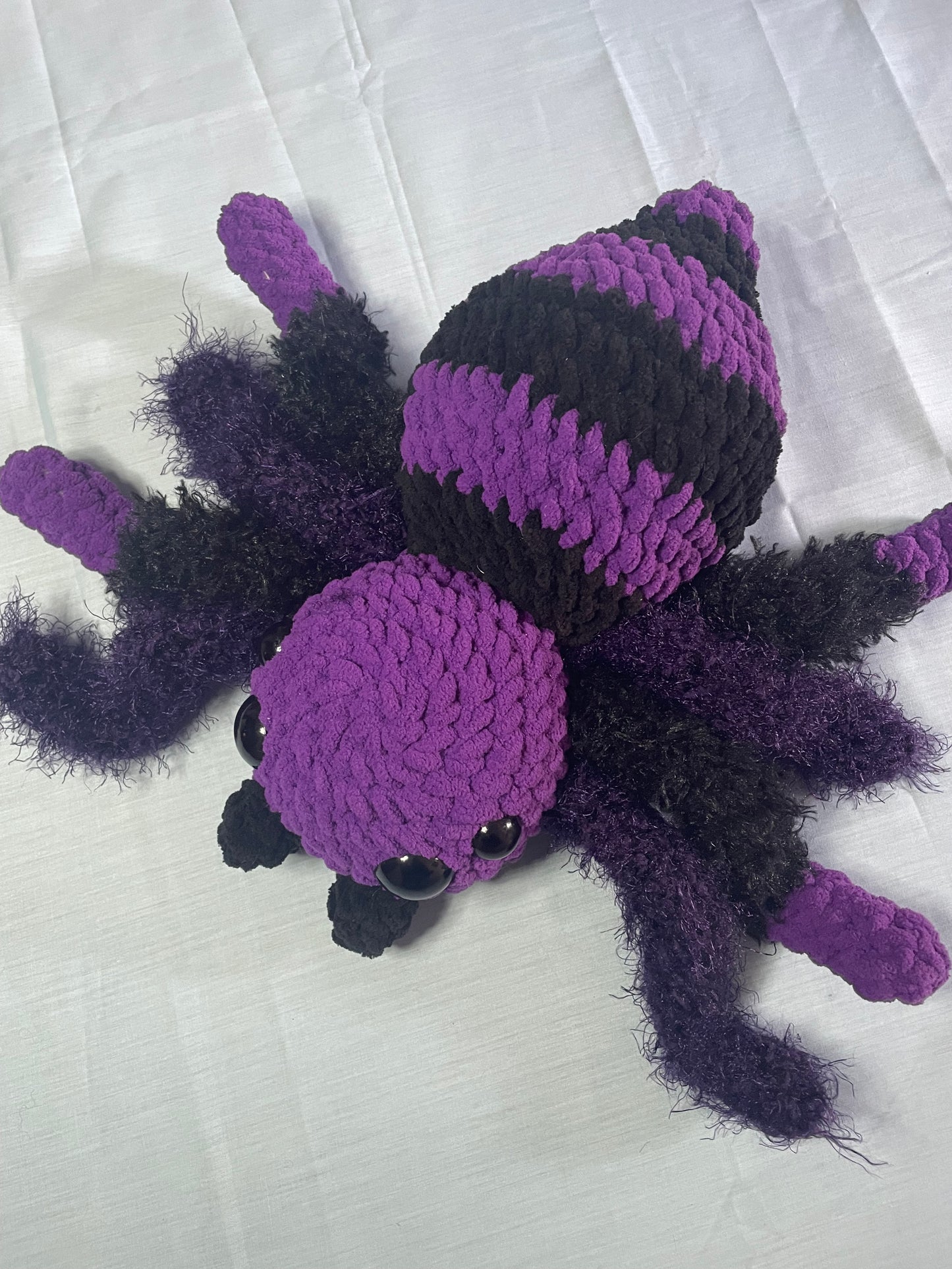 Crochet Purple Furry Leg Spider Plush