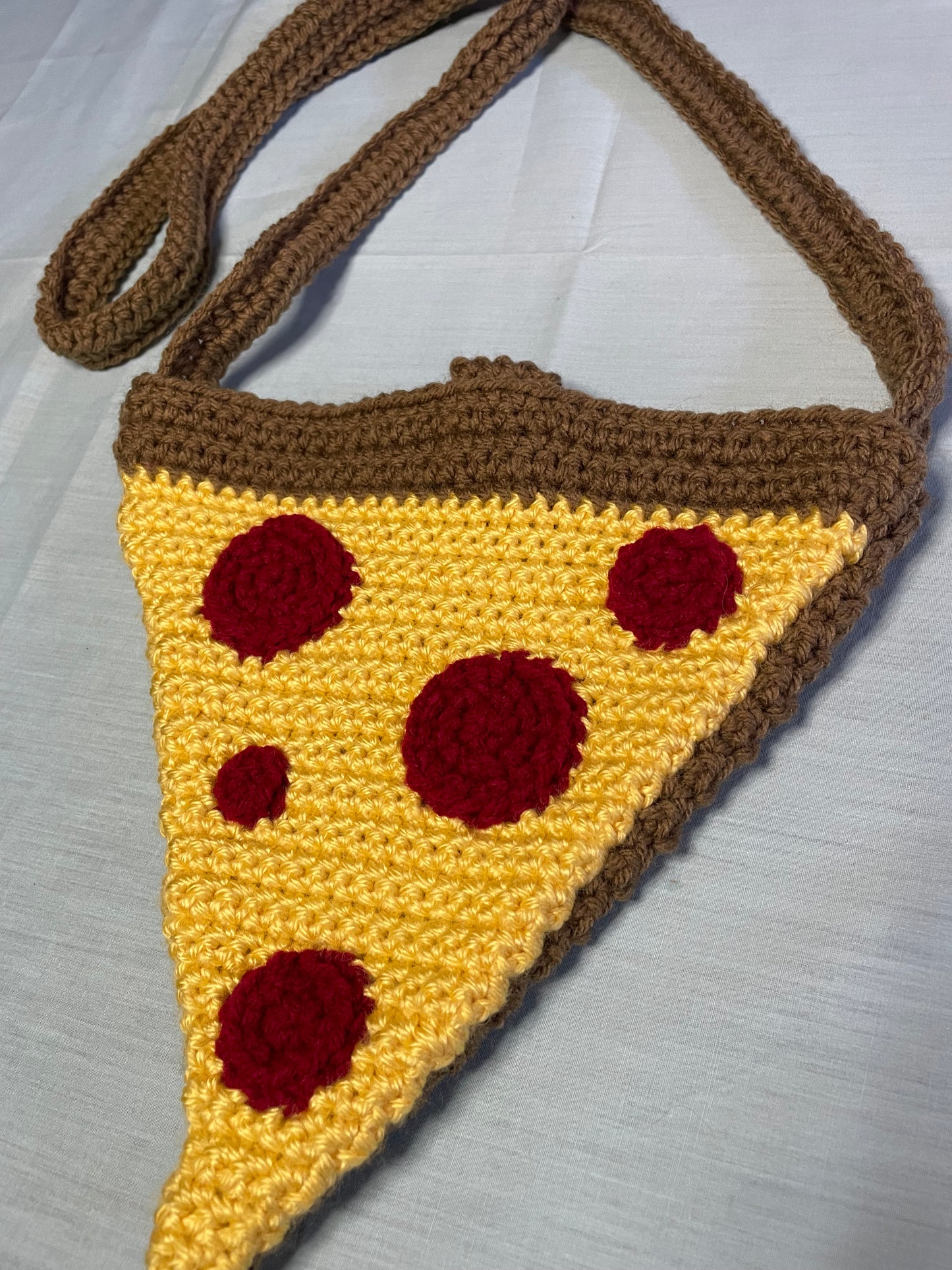 Crochet Pizza Crossbody Bag