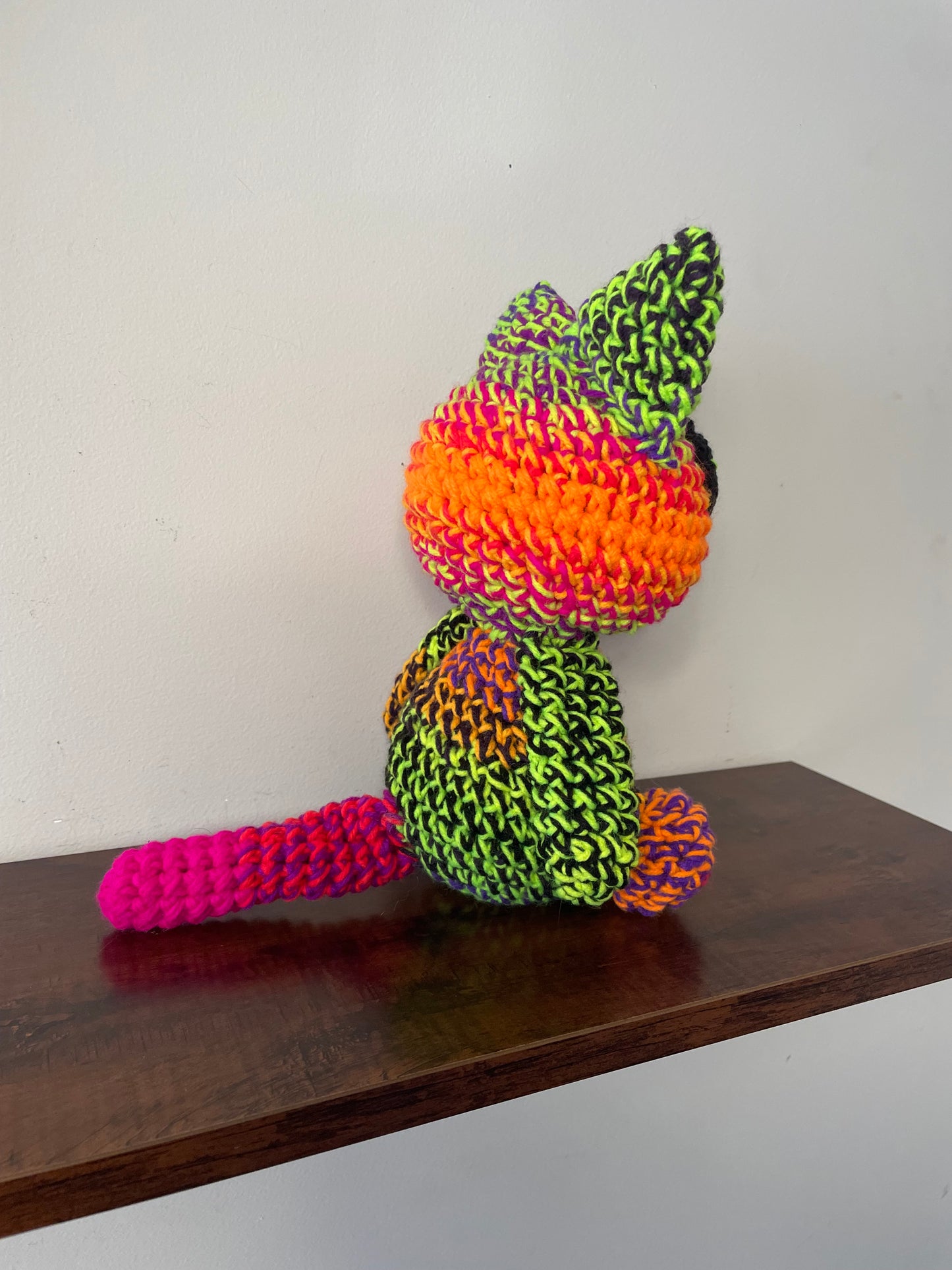 Crochet Neon Blacklight Zombie Kitty Plush