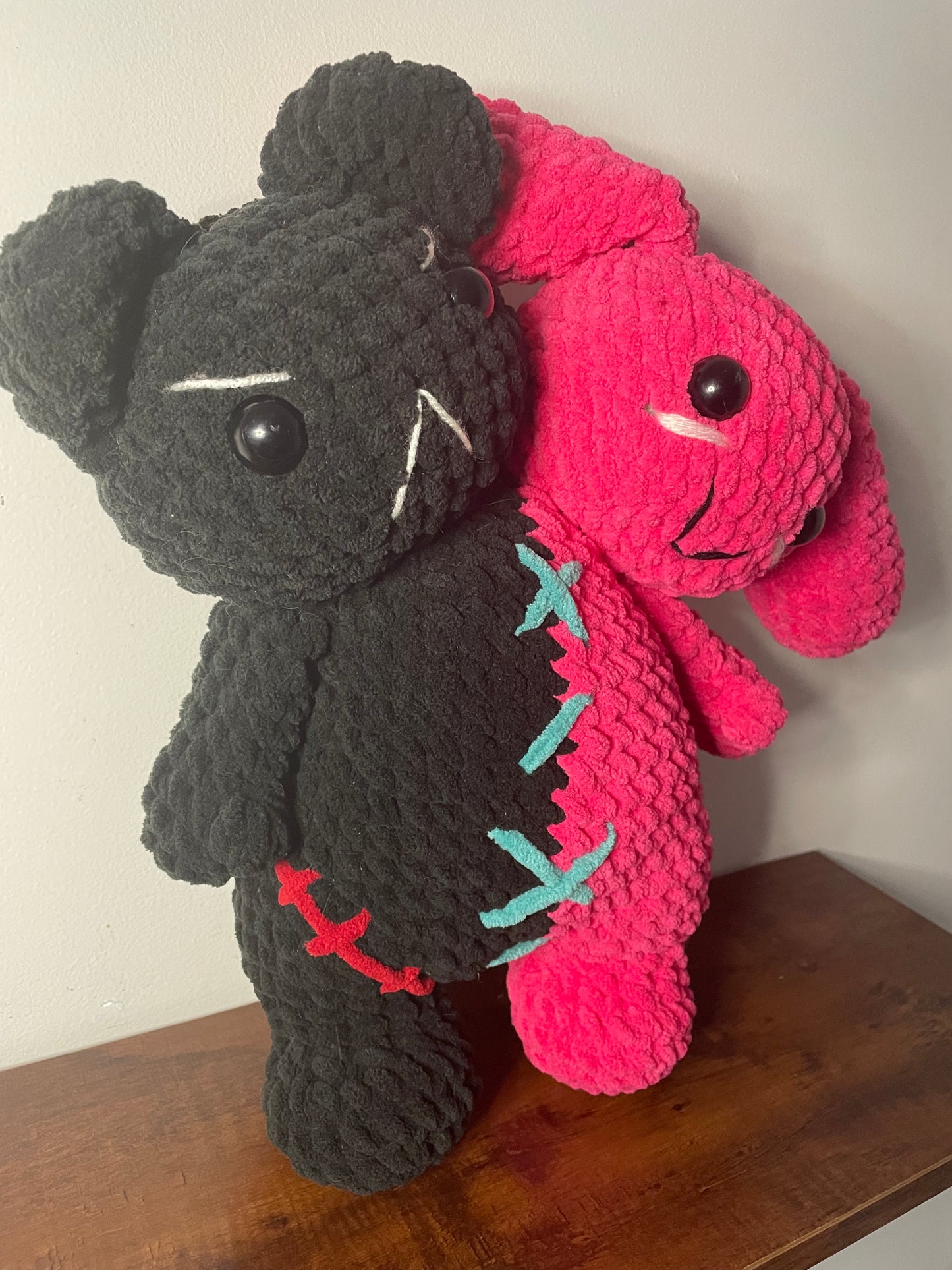 The Conjoined Twins Bunny and Bear Crochet Plush