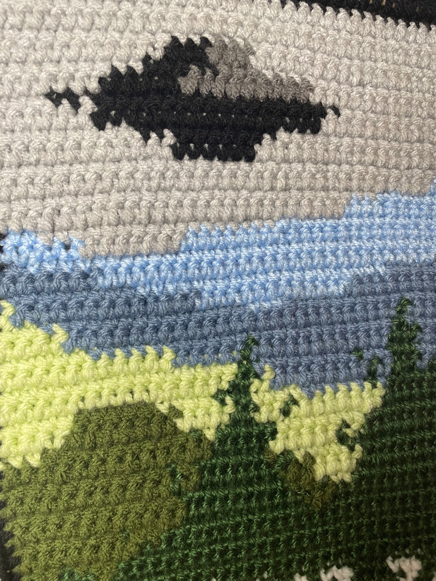 Crochet I Want To Believe UFO Hanging Tapestry