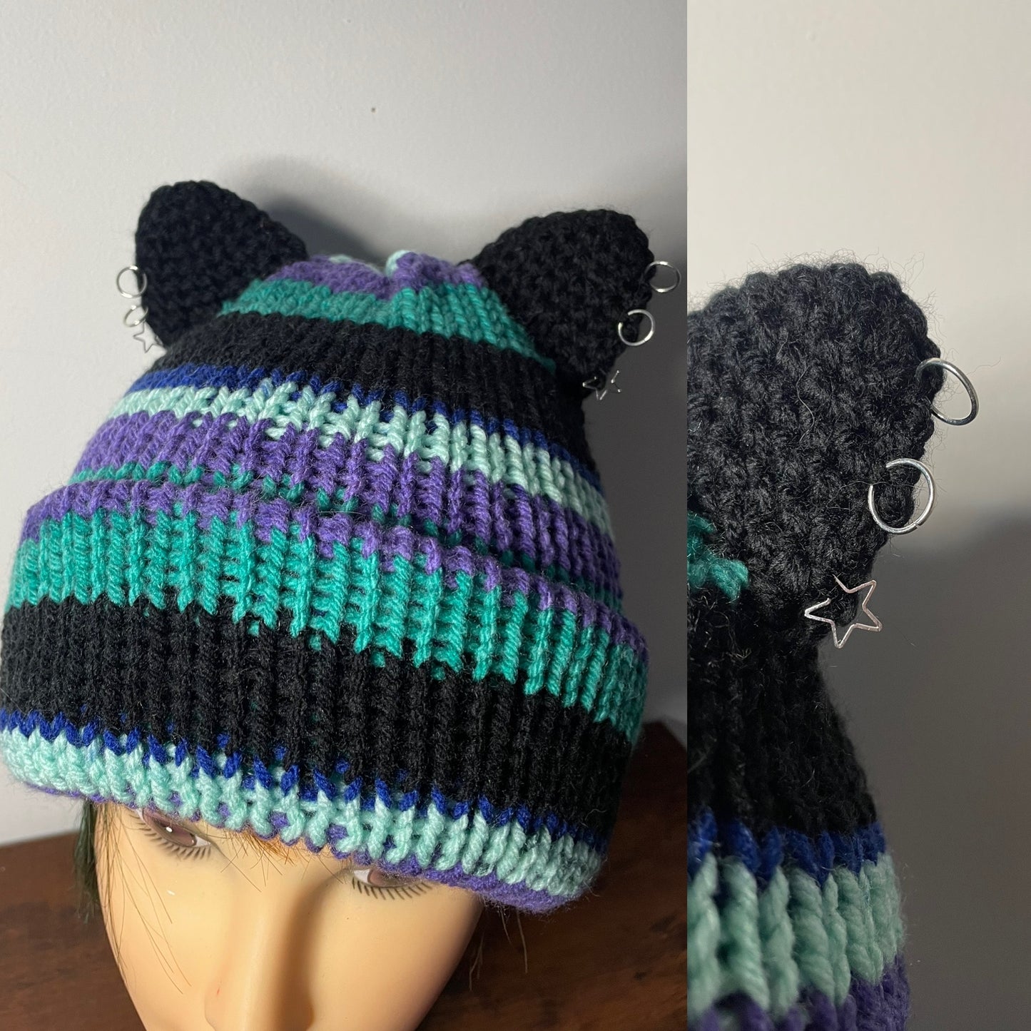 Handmade Punk Kitty Pierced Ear Hats