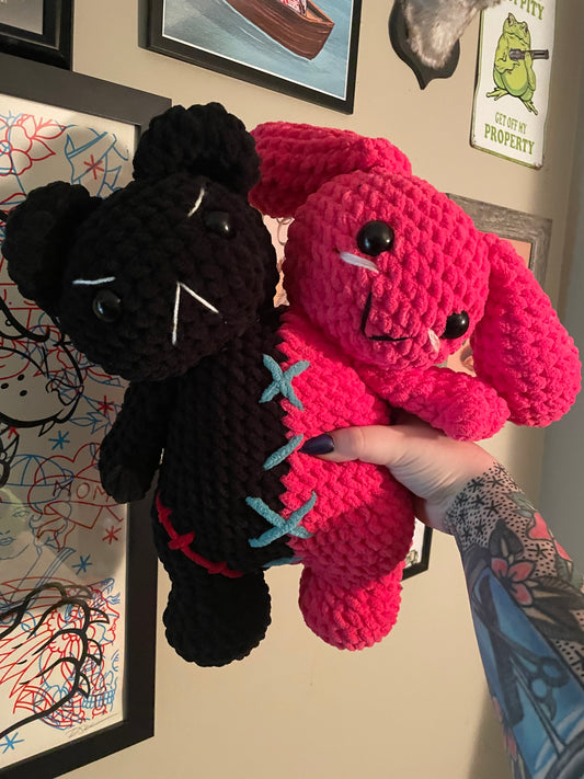 The Conjoined Twins Bunny and Bear Crochet Plush