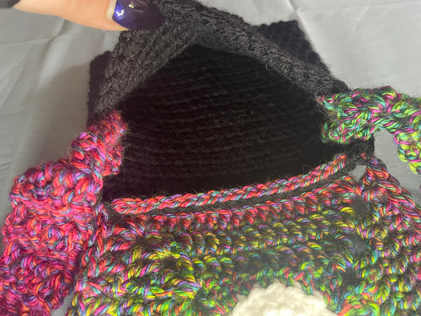 Crochet Skull Mini Messenger Bag