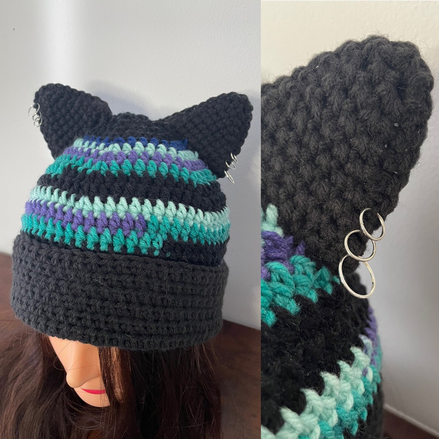 Handmade Punk Kitty Pierced Ear Hats