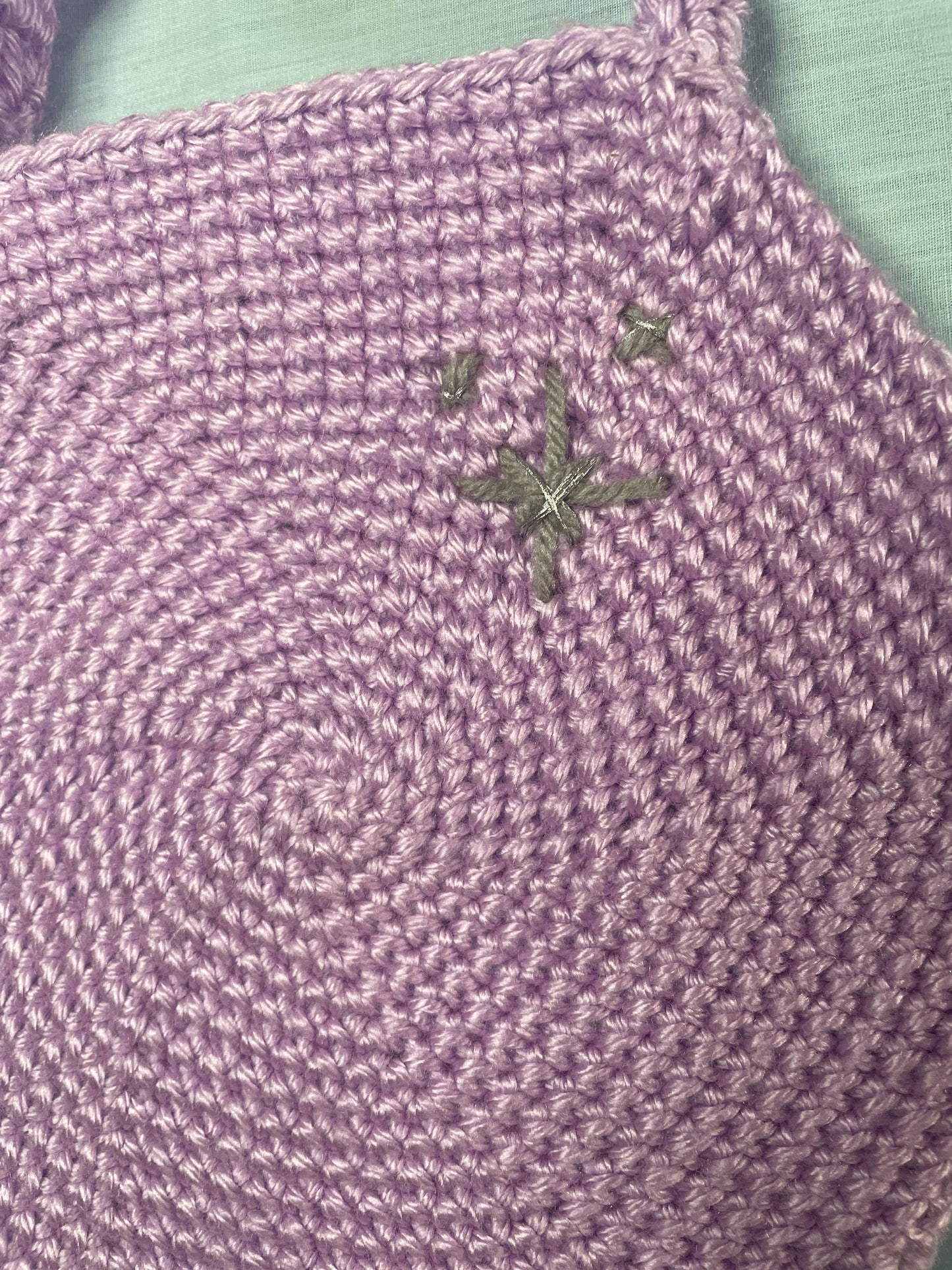 Crochet Crystal Ball Crossbody Bag