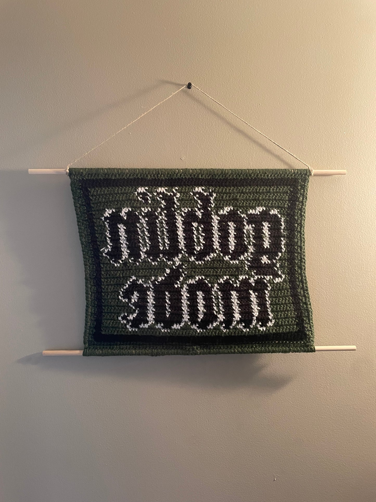 Crochet Goblin Mode Hanging Tapestry