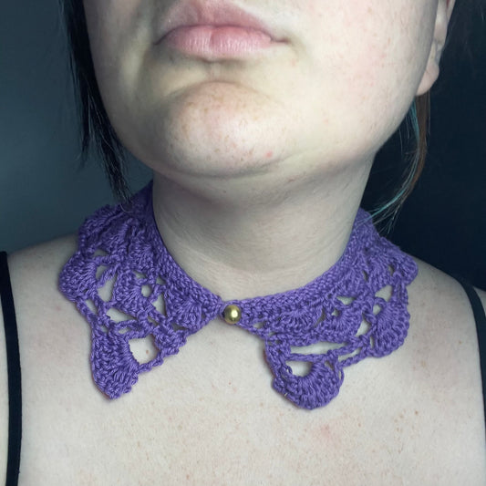 Crochet Purple Lace Collar