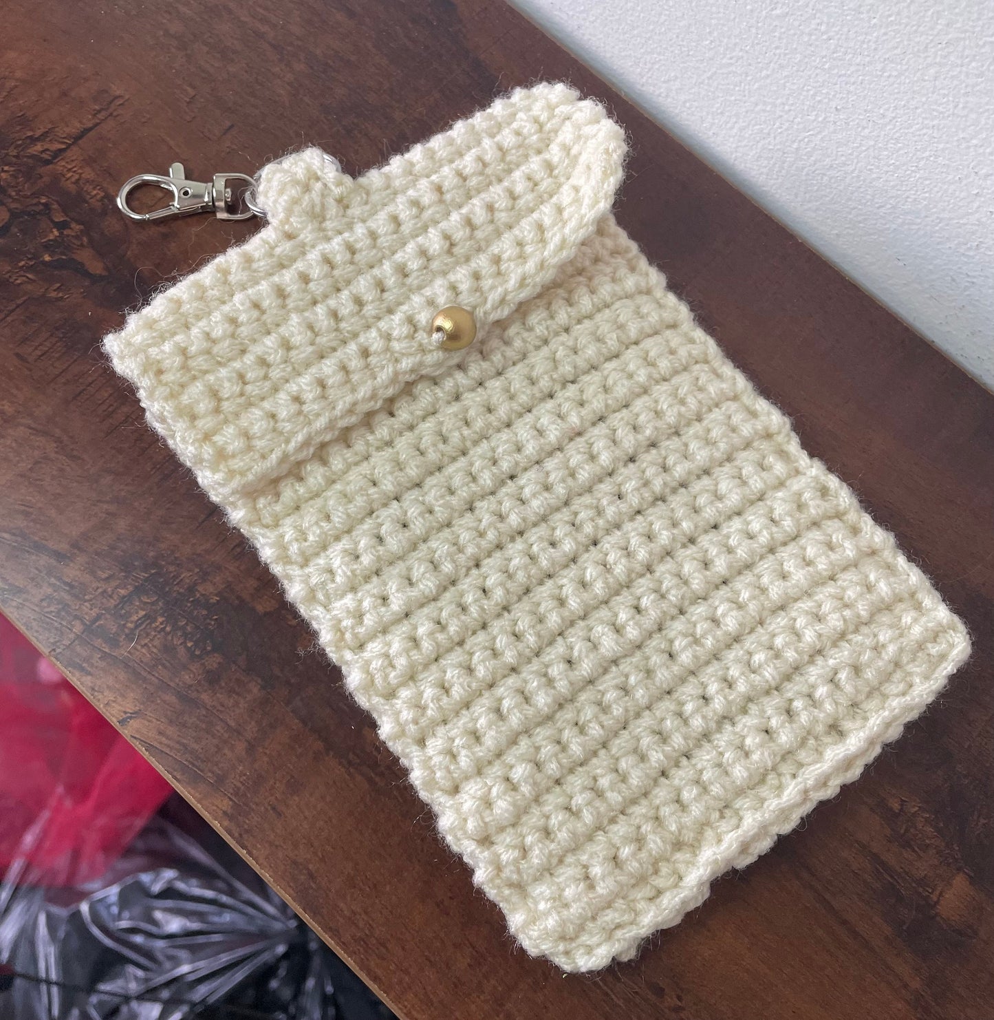 Crochet Snake Keychain Pouch / Witchy Alt Goth Phone Holder