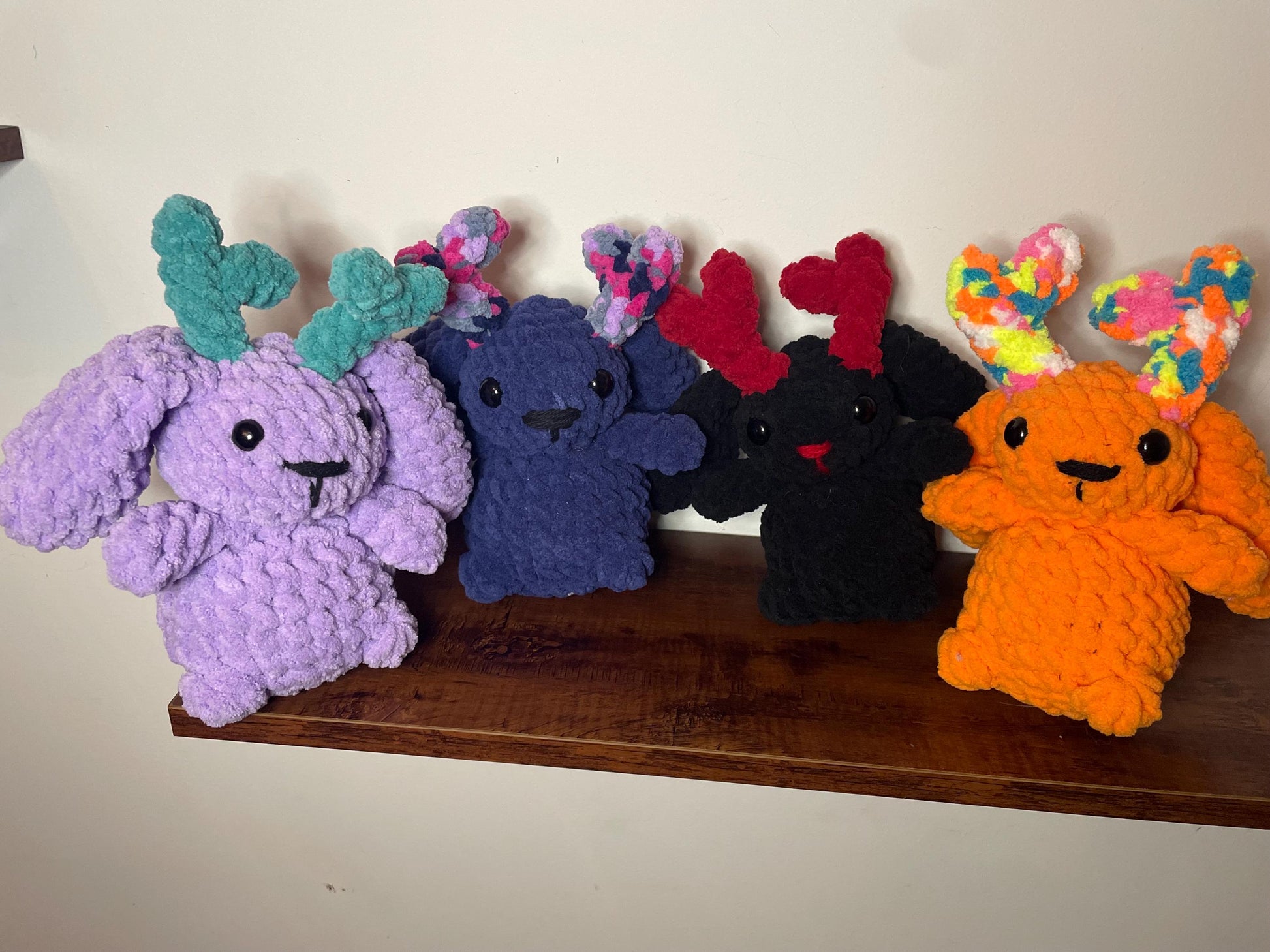 Handmade Crochet Chubby Jackalope in 4 Colors / Cute Cryptid Amigurumi