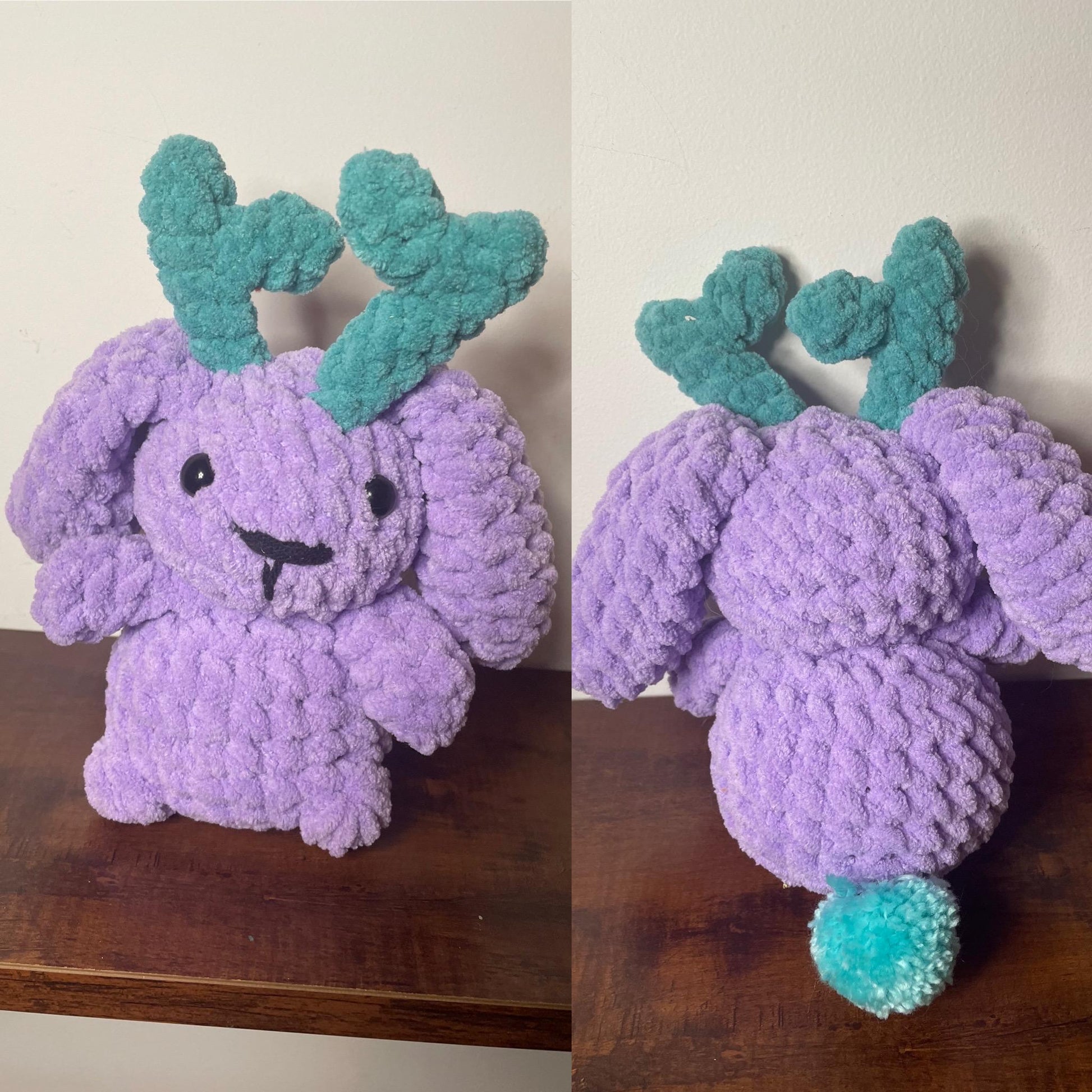 Handmade Crochet Chubby Jackalope in 4 Colors / Cute Cryptid Amigurumi
