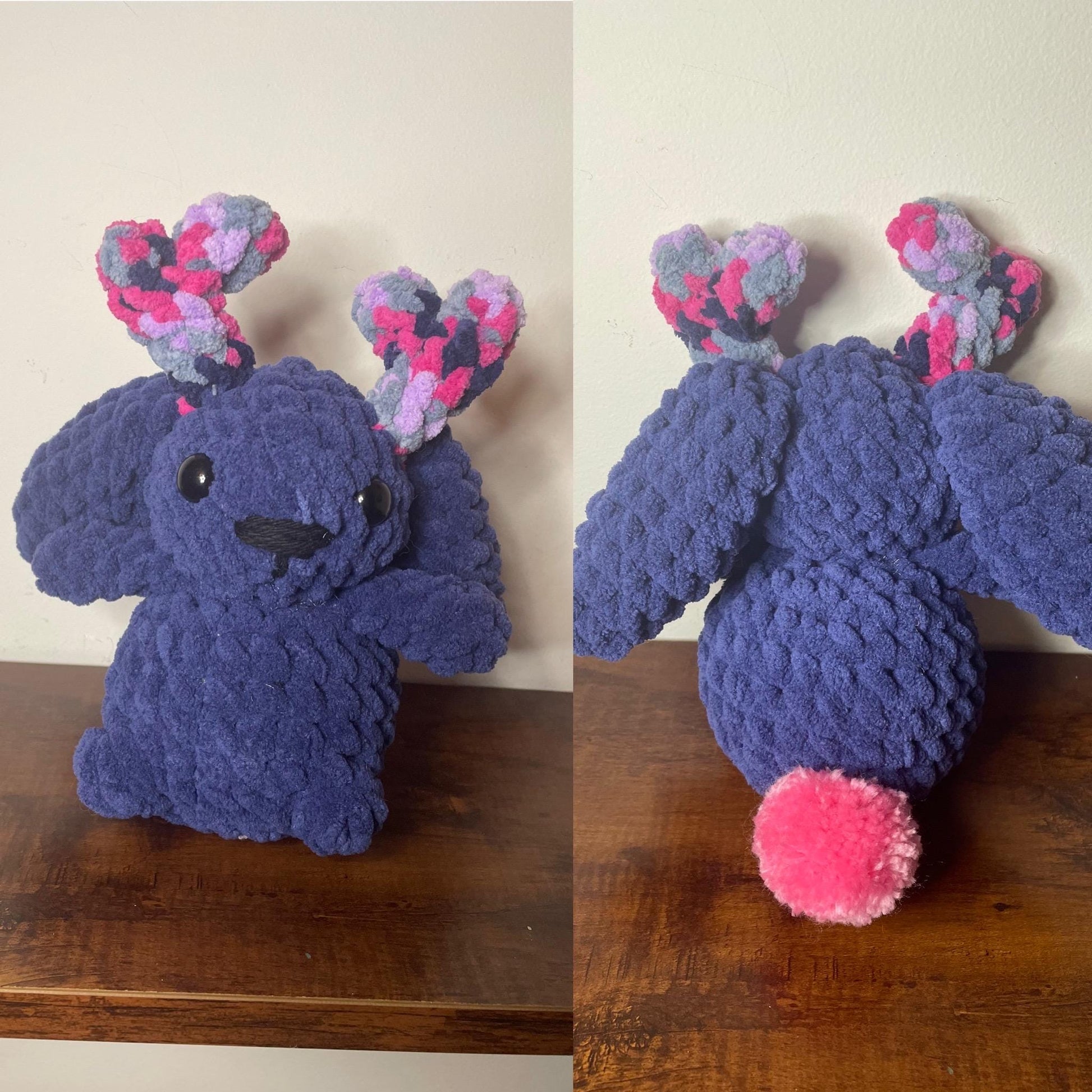 Handmade Crochet Chubby Jackalope in 4 Colors / Cute Cryptid Amigurumi
