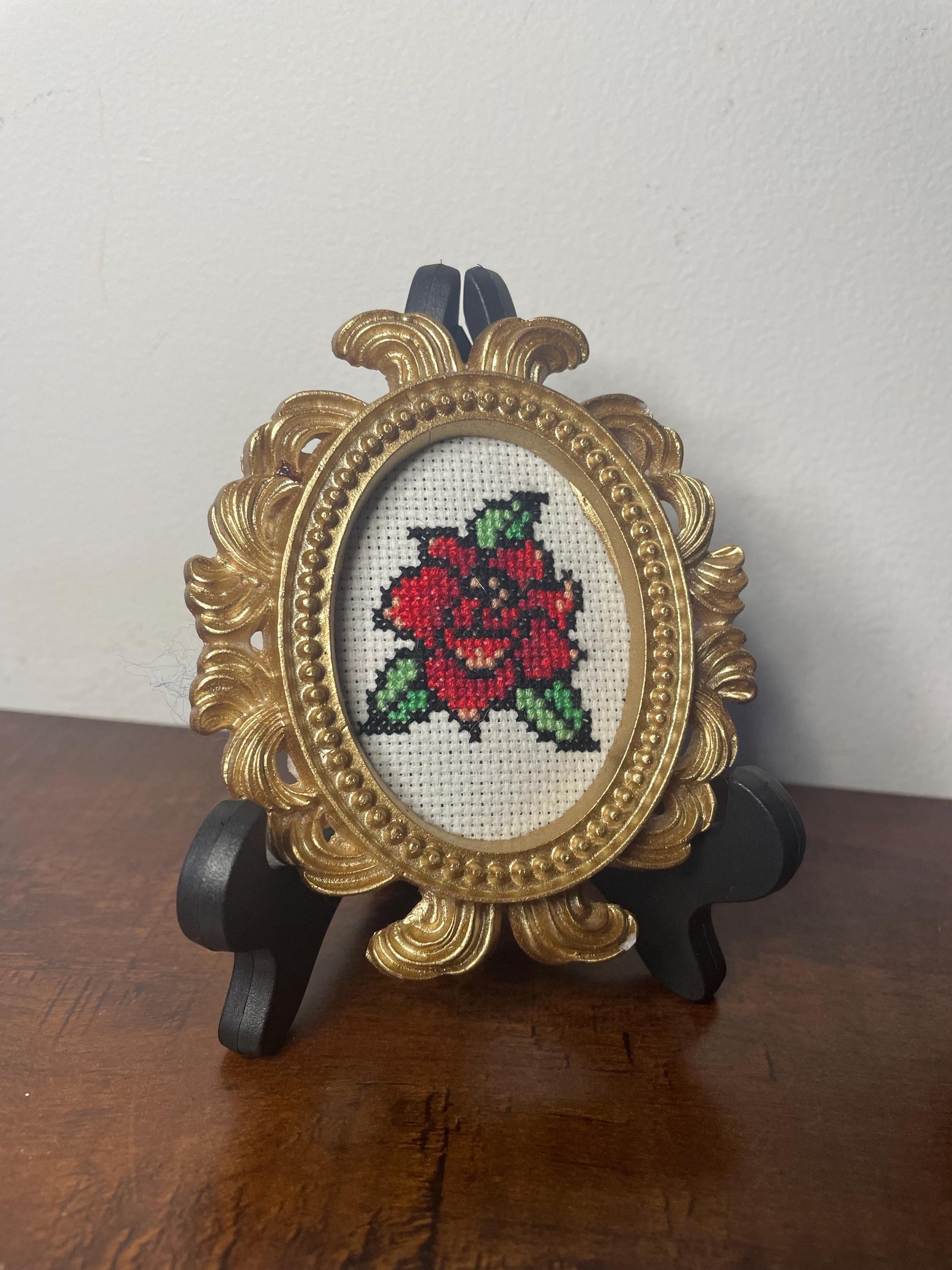 Handmade Cross Stitch Framed Minis Tattoo Style