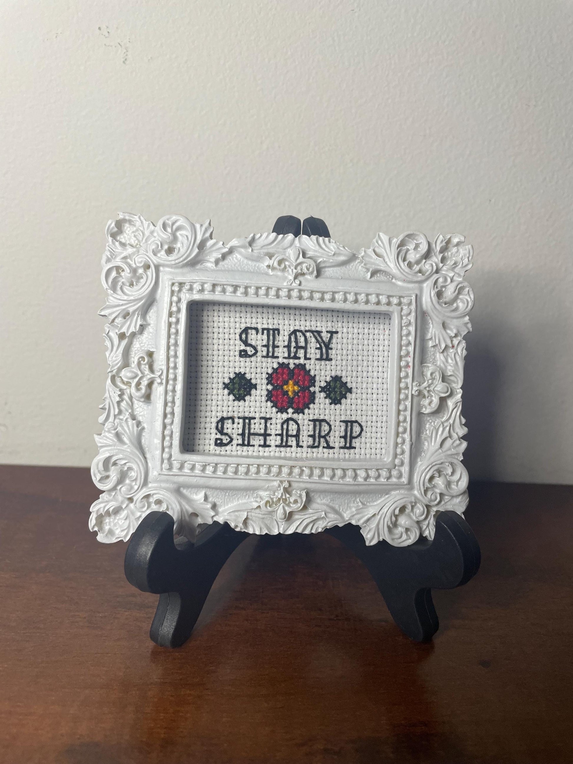 Handmade Cross Stitch Framed Minis Tattoo Style