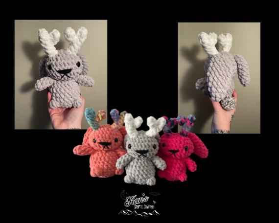 DIGITAL PDF DOWNLOAD* Crochet Pattern Chubby Jackalope Amigurumi Plush