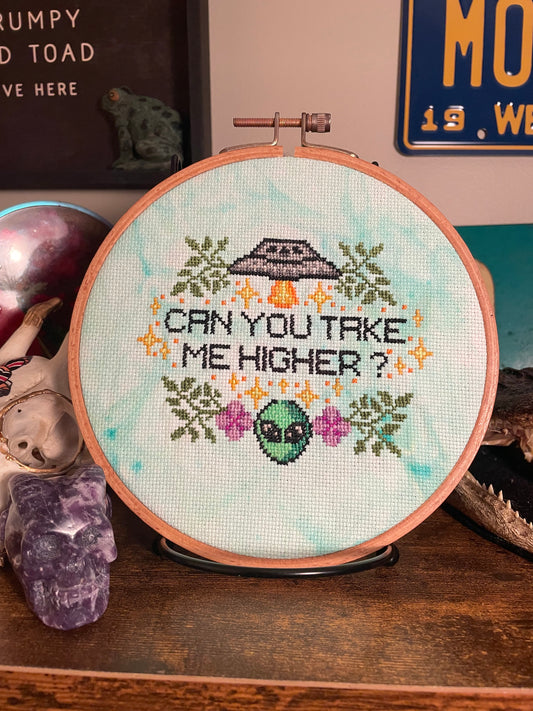 Cross Stitch Tie Dye Take Me Higher in Hoop