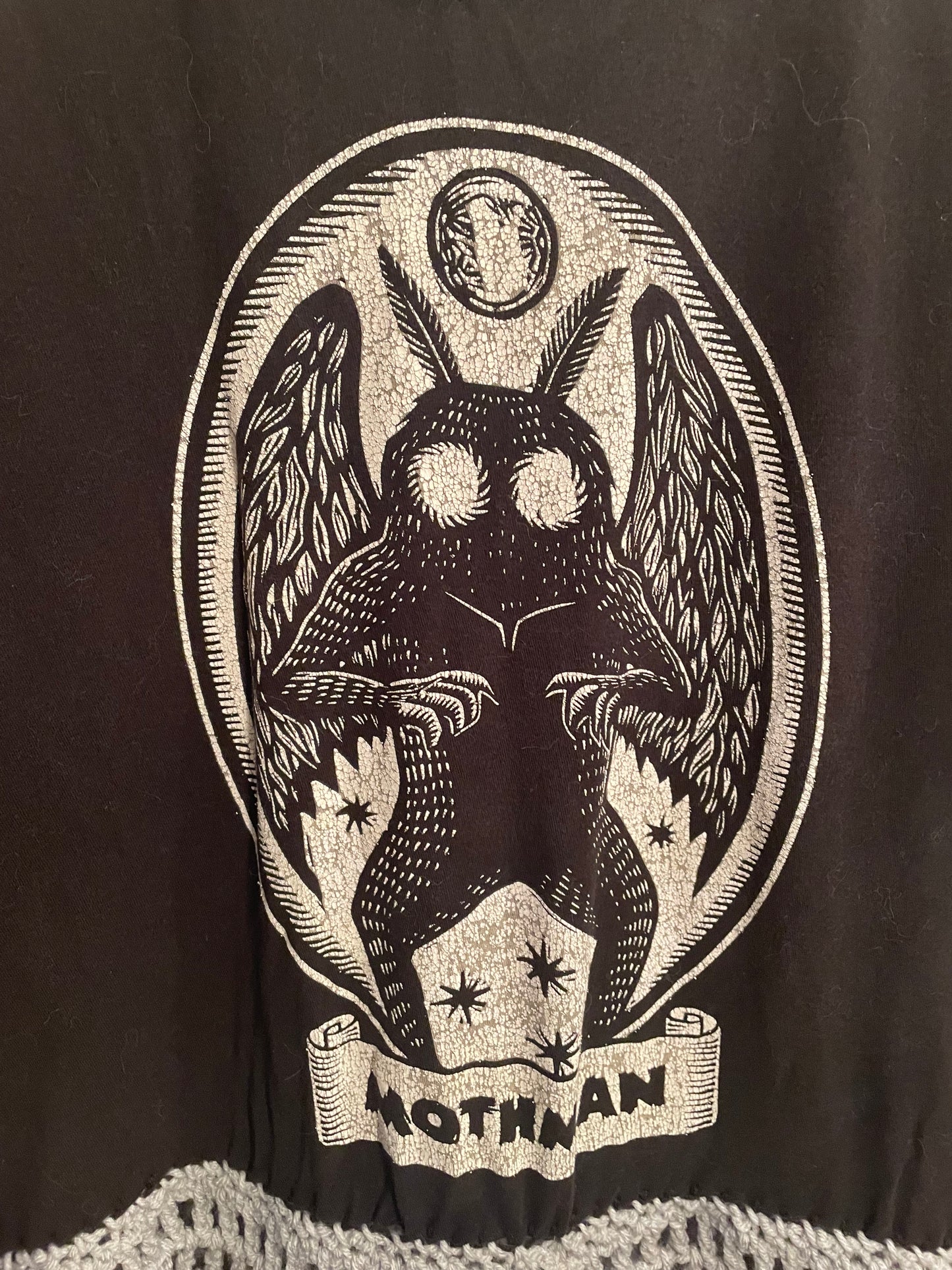 Cryptid Thrifted Upcycled Mothman Tshirt Dress Size 2XL