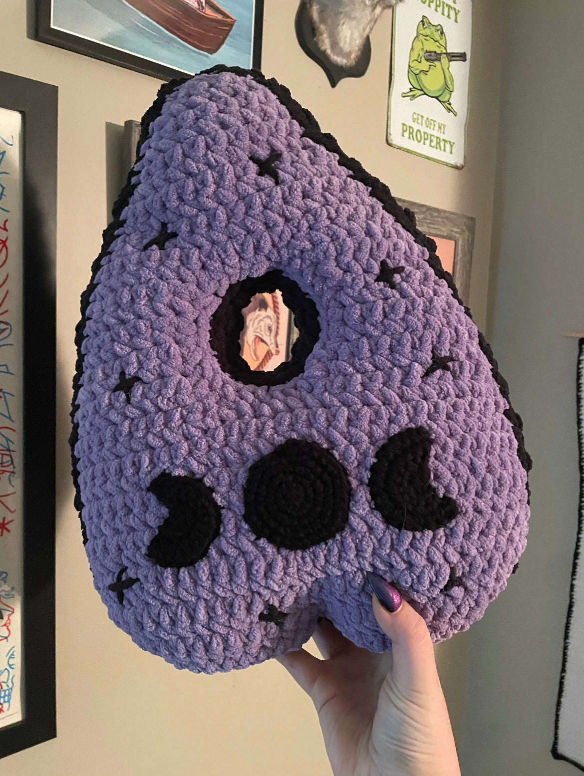 Crochet Ouija Board Tapestry & Planchette Pillow Bundle Deal