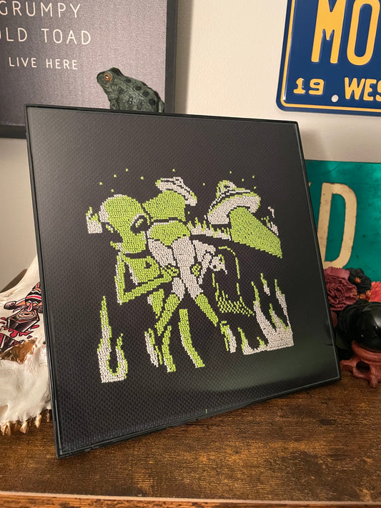 Alien Abduction Framed Cross Stitch