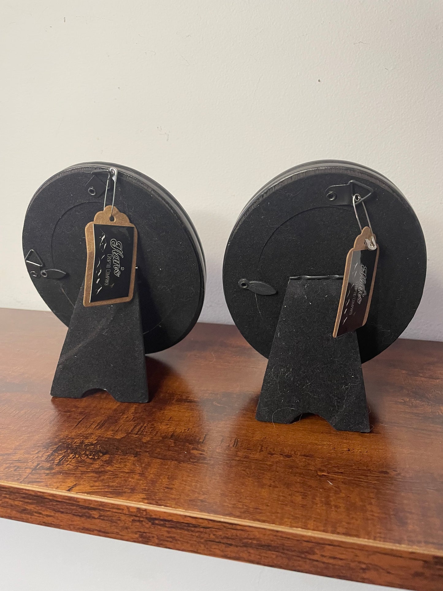 Cross Stitch Gothic Cat and Crow in Oval Frames