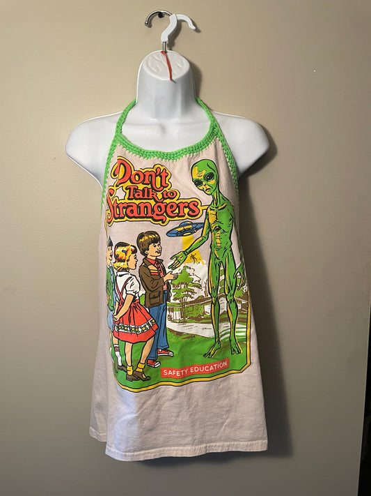 Cryptid Thrifted Upcycled Don’t Talk To Strangers Halter Top Size M/L