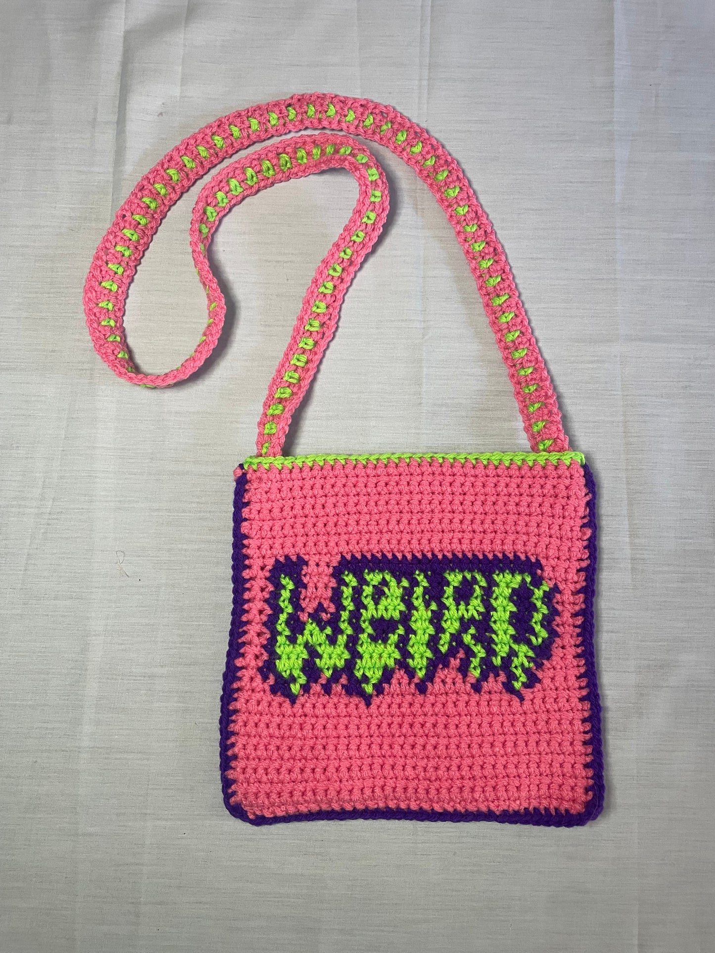 Crochet Neon Weird Crossbody Bag