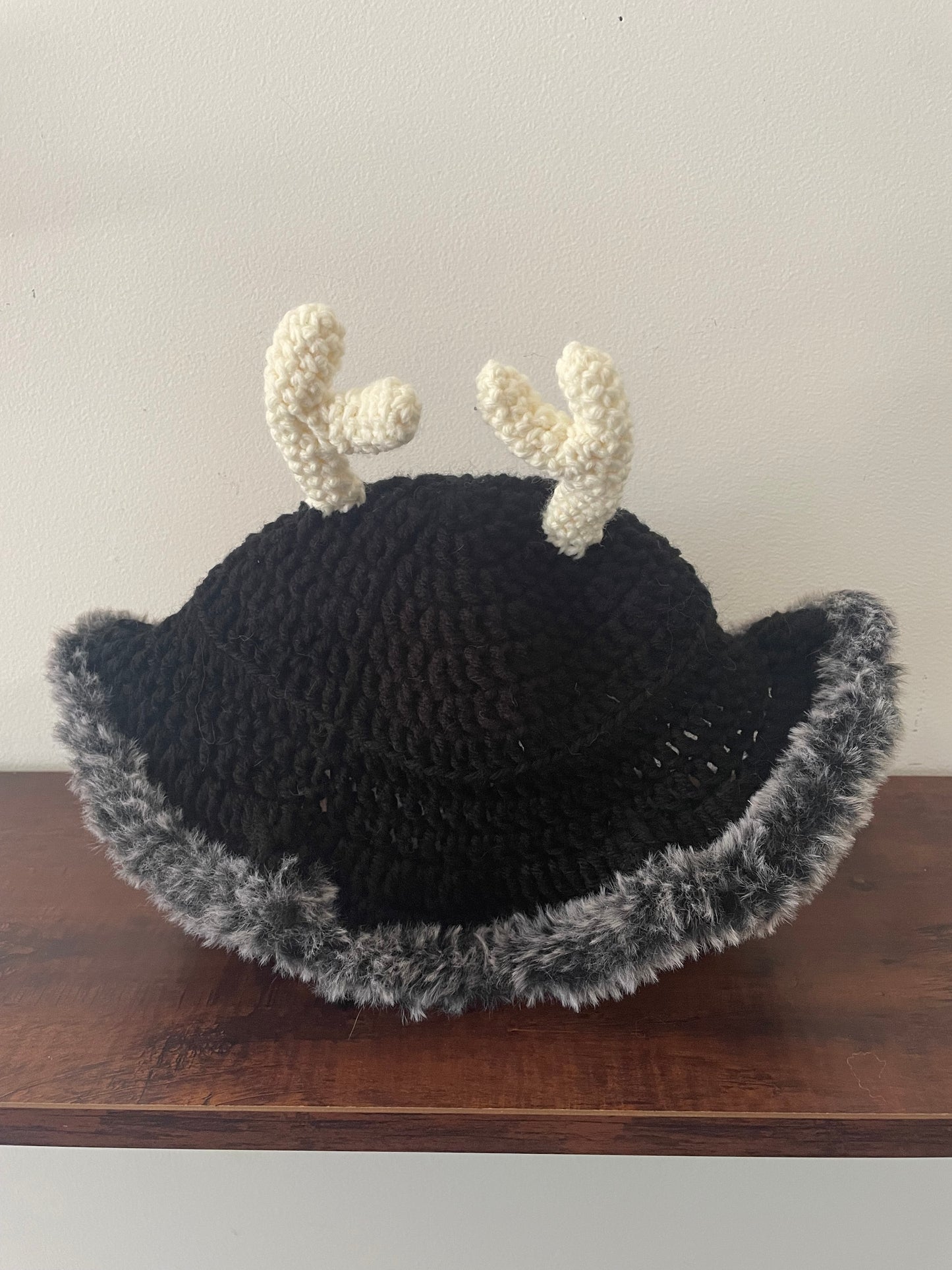 Crochet Wendigo Fur Trim Bucket Hat
