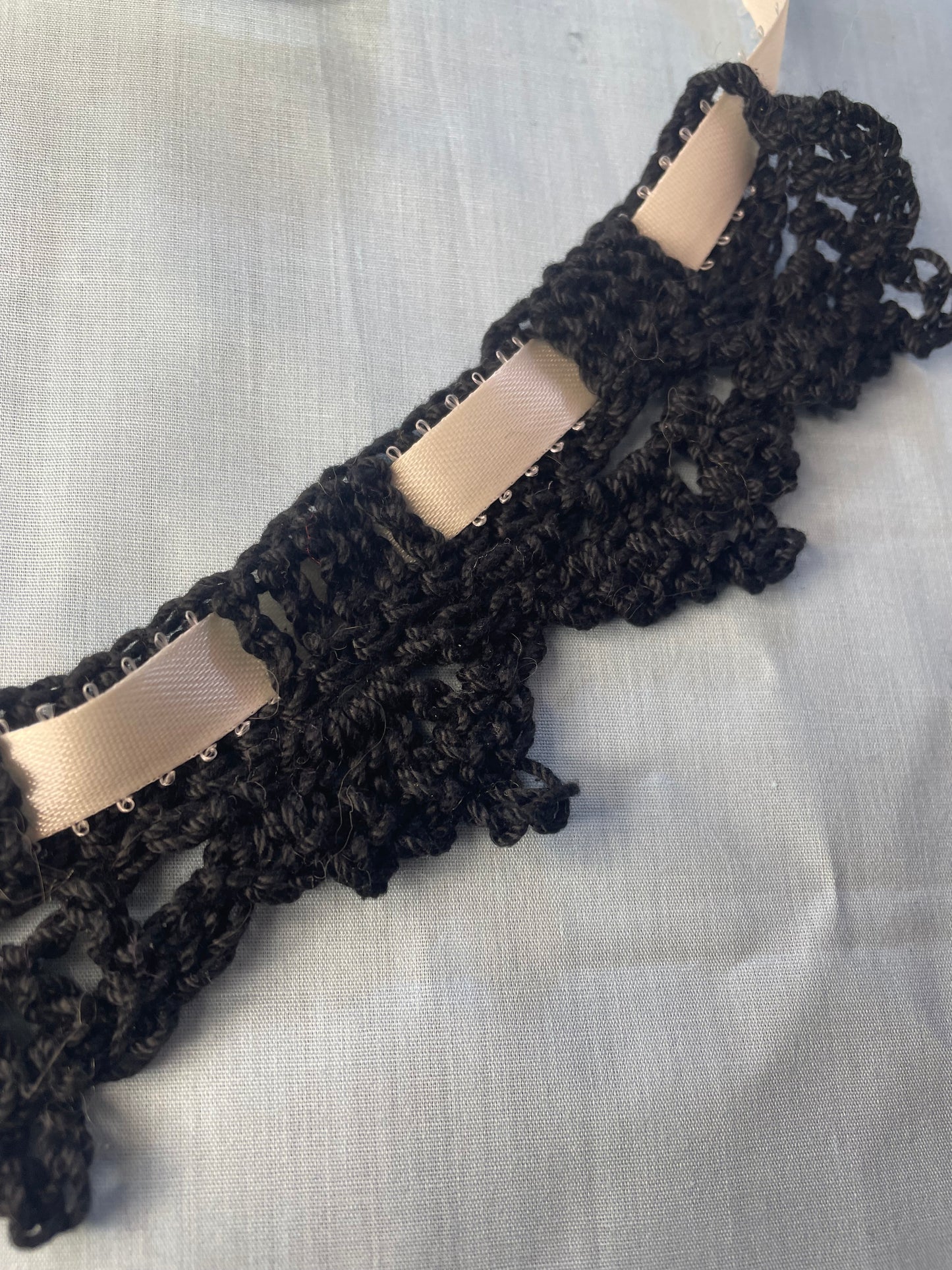 Crochet Lace Victorian Choker with Cameo Pendant