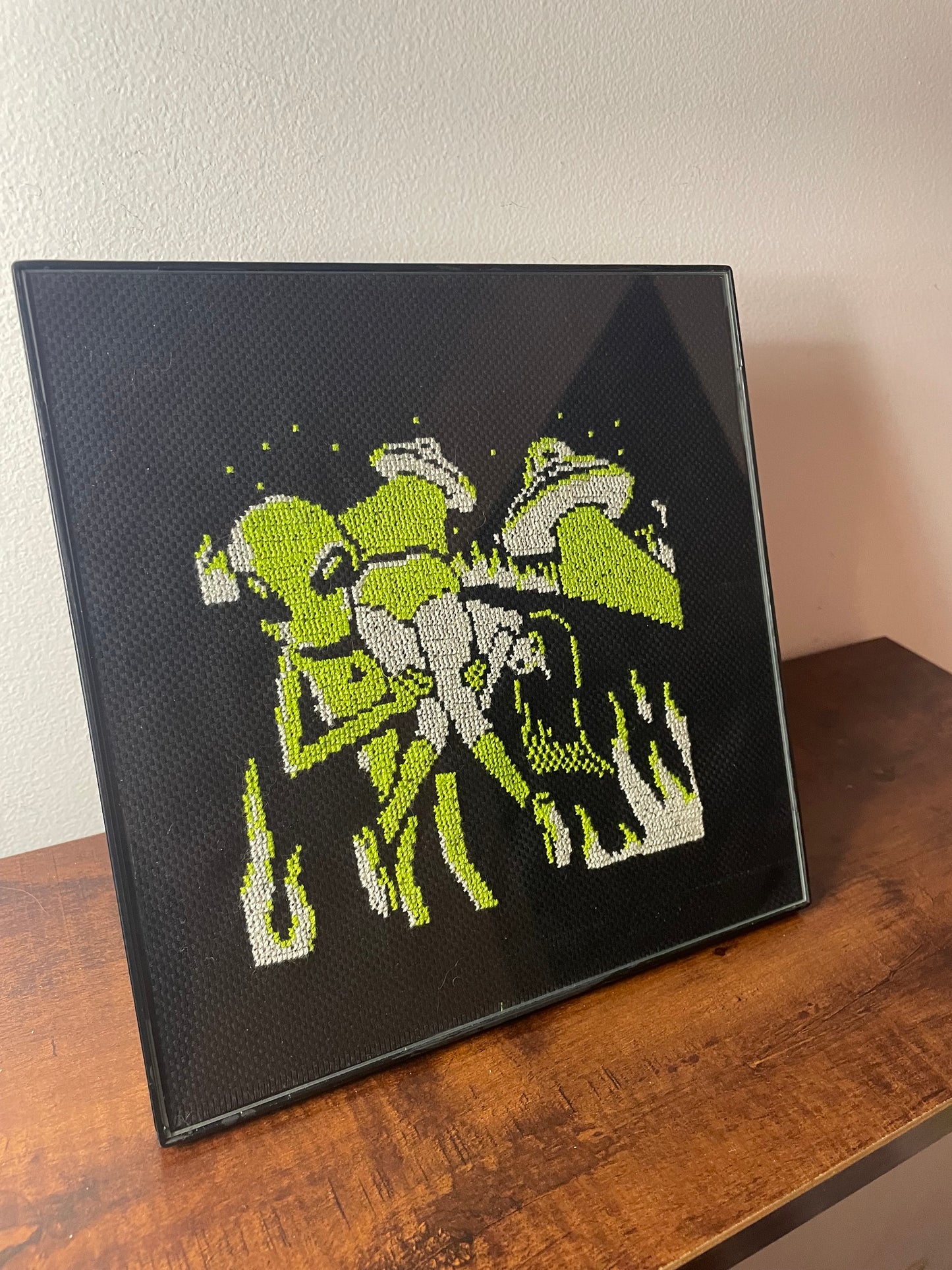 Alien Abduction Framed Cross Stitch