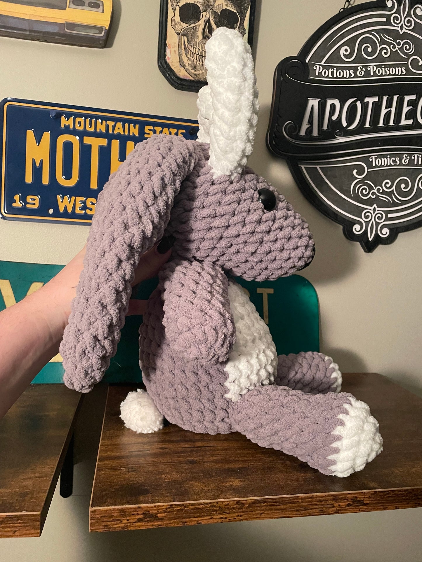 Crochet Big Jackalope Snuggler Plush