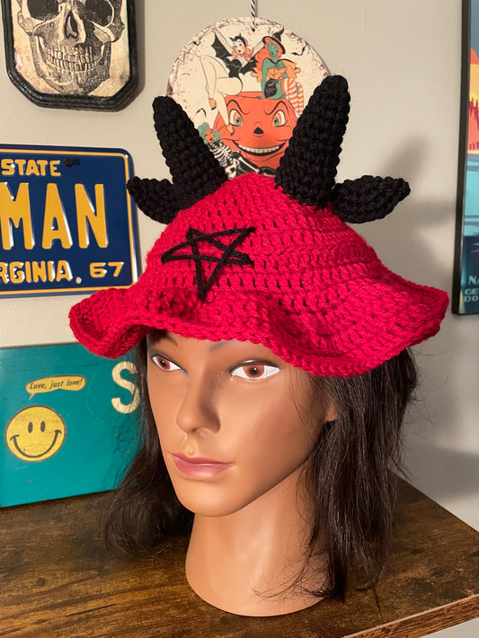Crochet Baphomet Bucket Hat