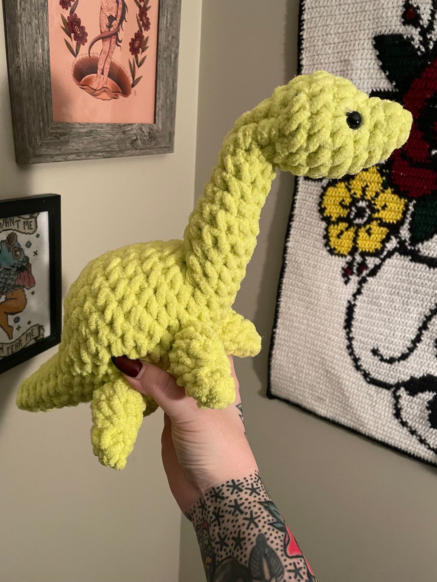 Crochet Sparkly Nessie Plush