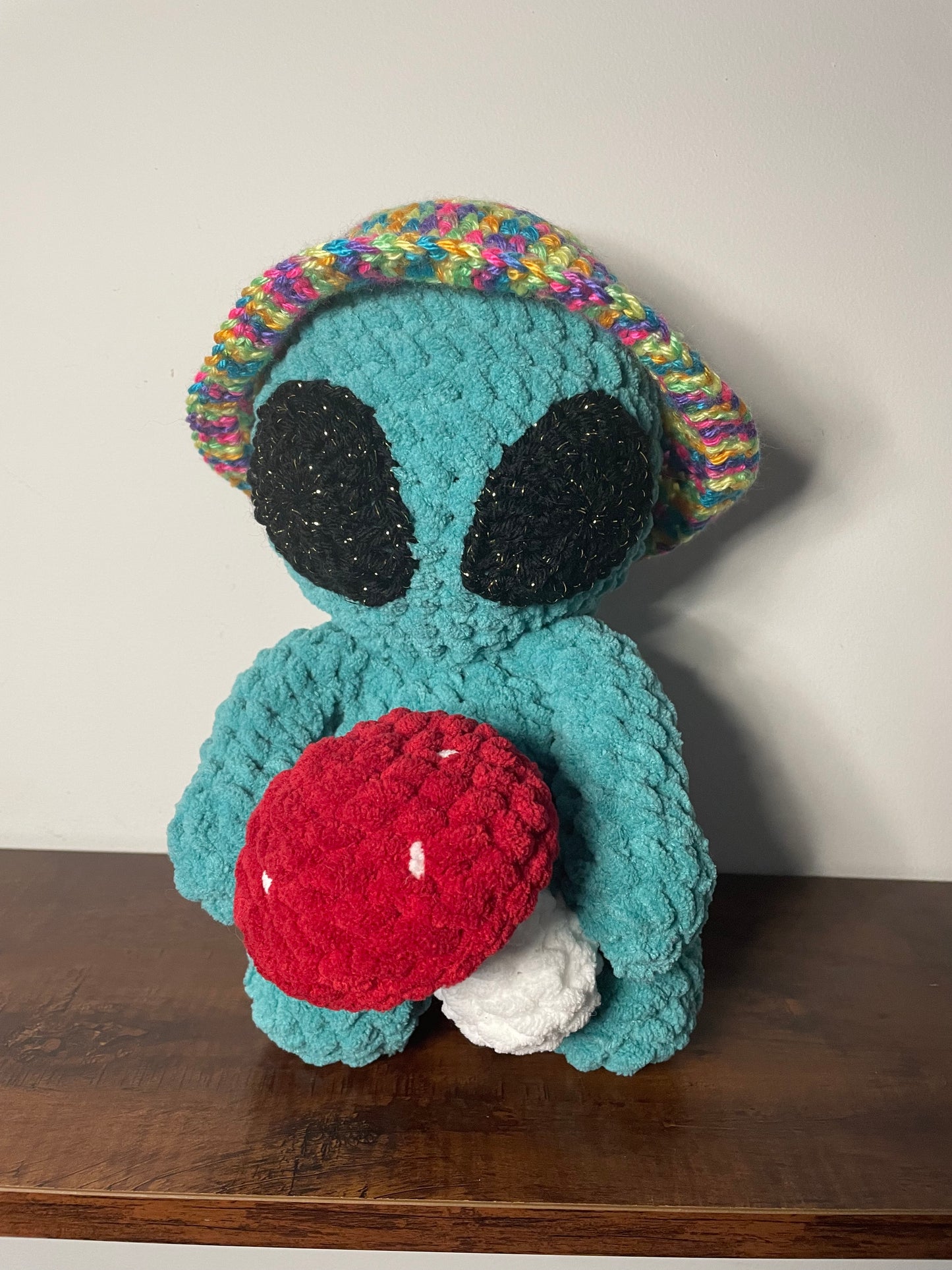 Crochet Mushroom Alien Plush