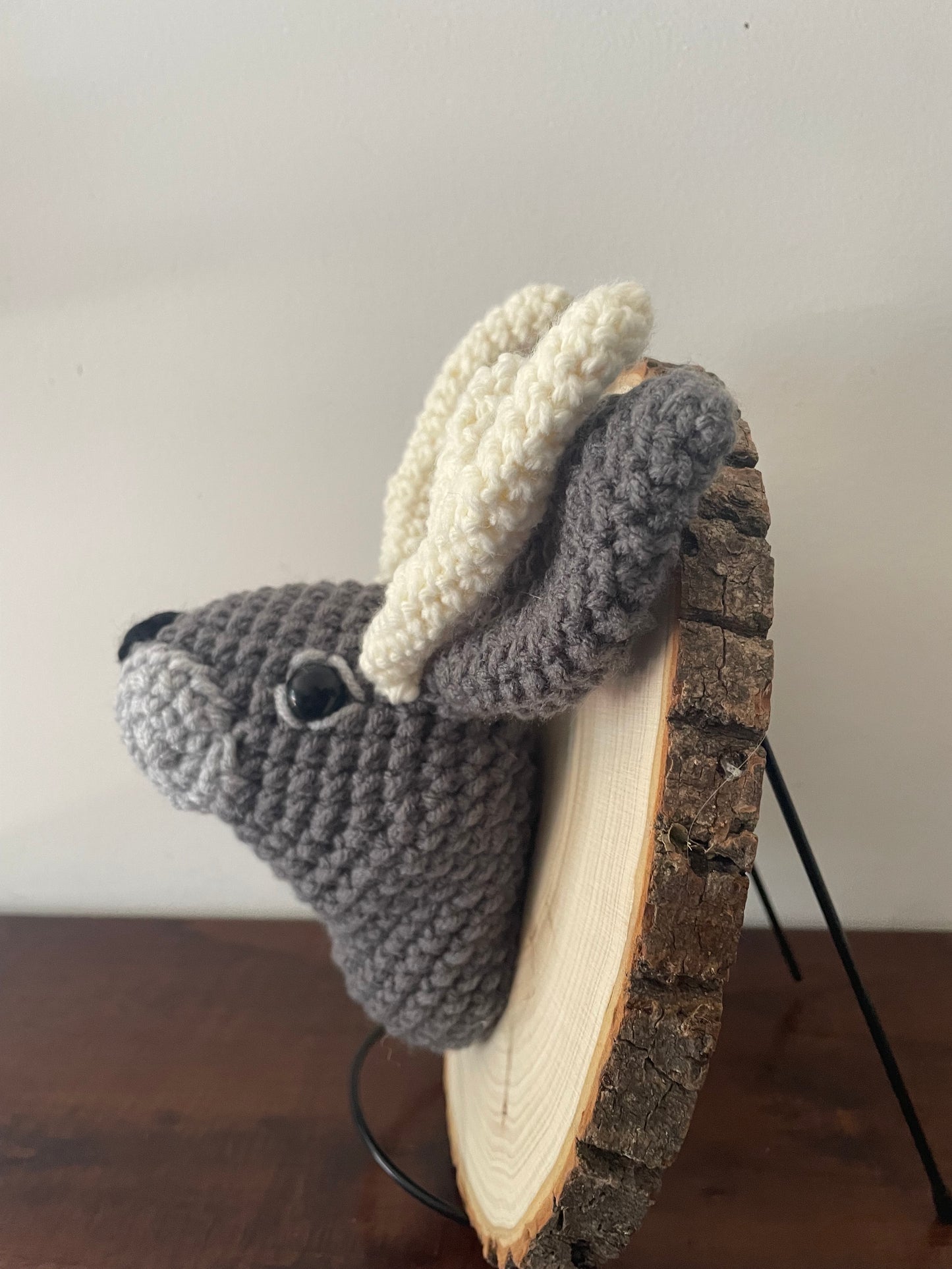 Crochet Mounted Jackalope Wall Hanging
