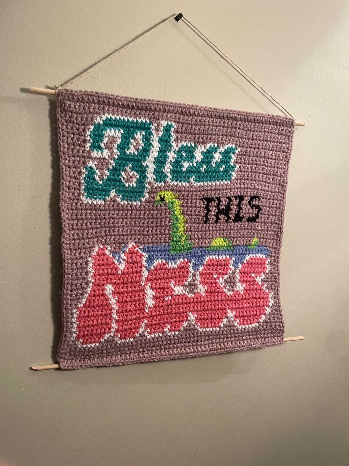 Crochet Bless This Ness Hanging Tapestry