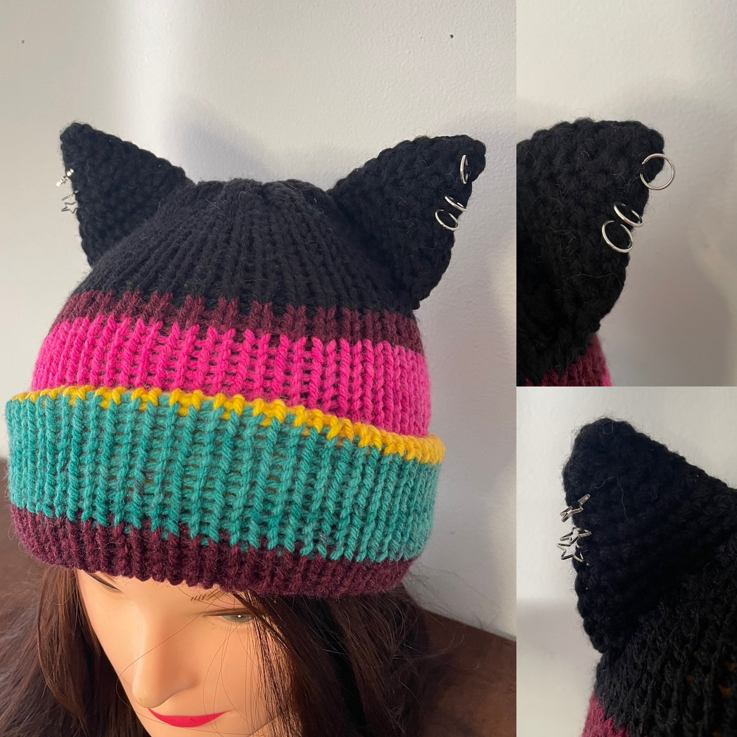 Handmade Punk Kitty Pierced Ear Hats