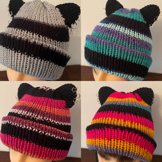 Handmade Punk Kitty Pierced Ear Hats