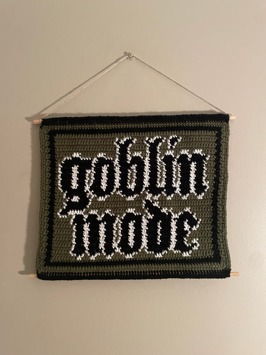 Crochet Goblin Mode Hanging Tapestry