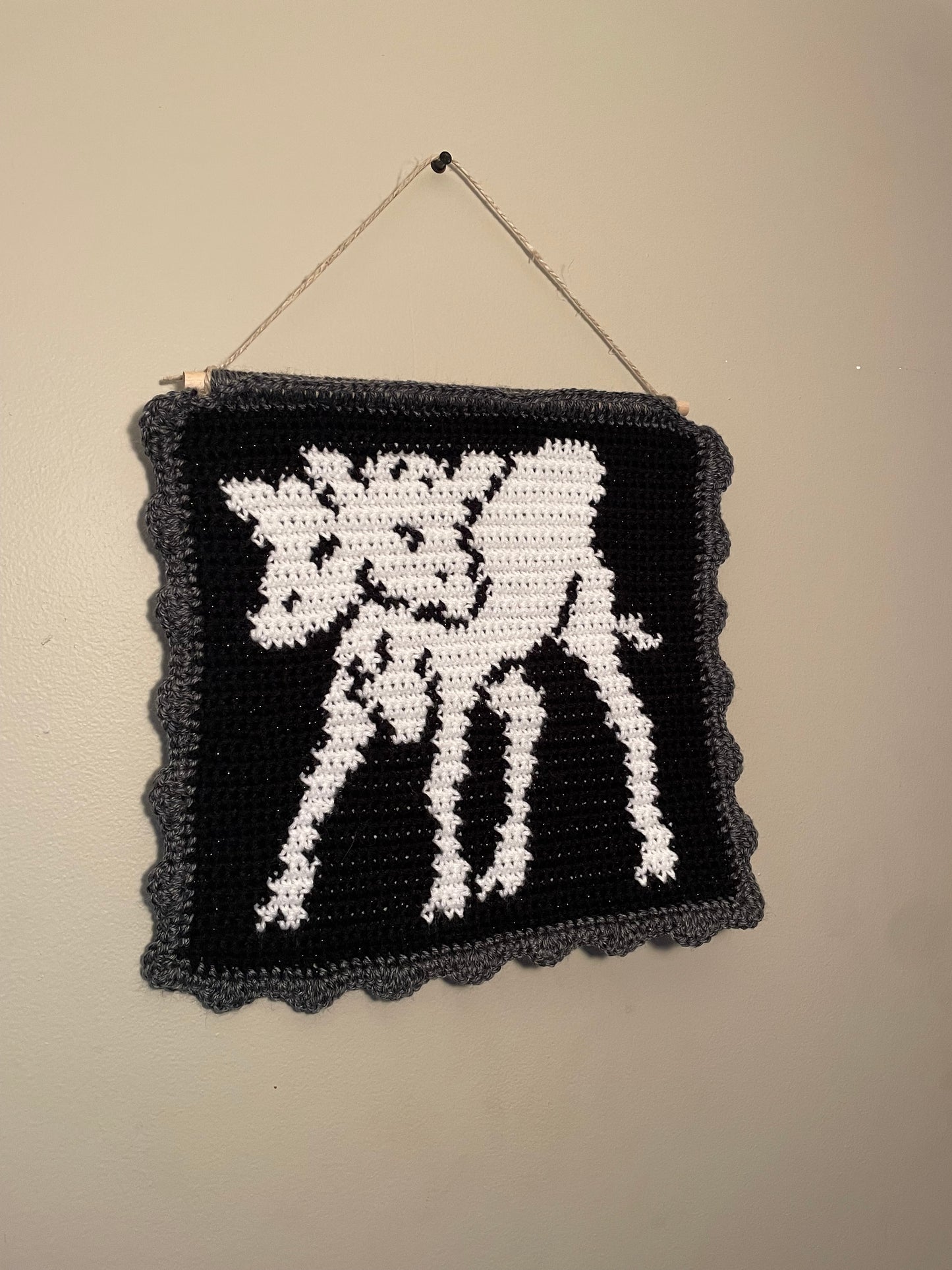 Crochet Conjoined Cow Hanging Tapestry