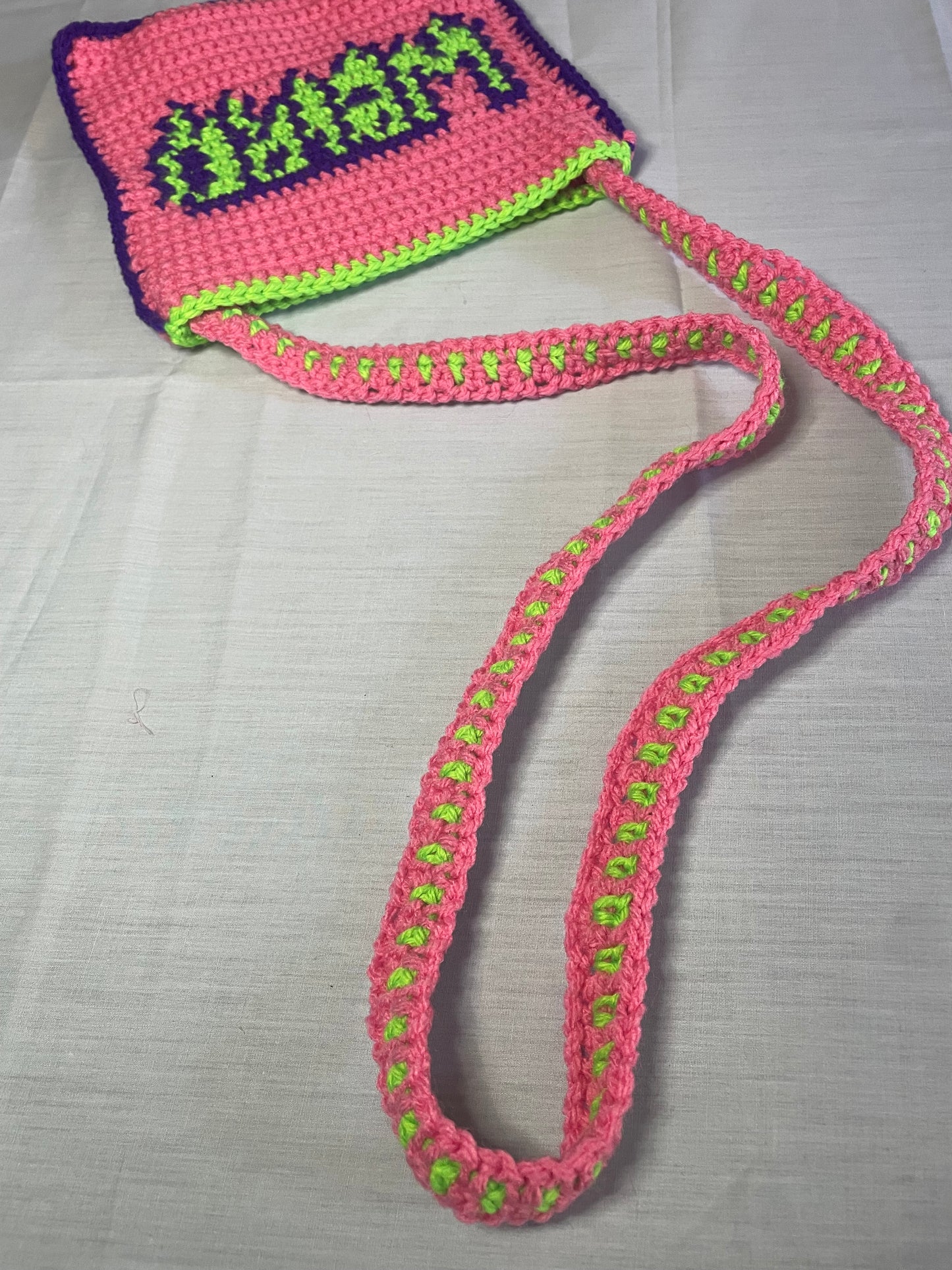 Crochet Neon Weird Crossbody Bag