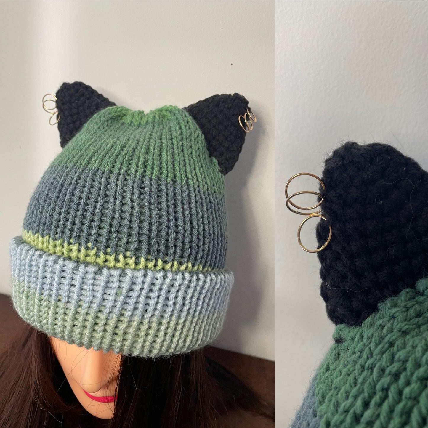 Handmade Punk Kitty Pierced Ear Hats