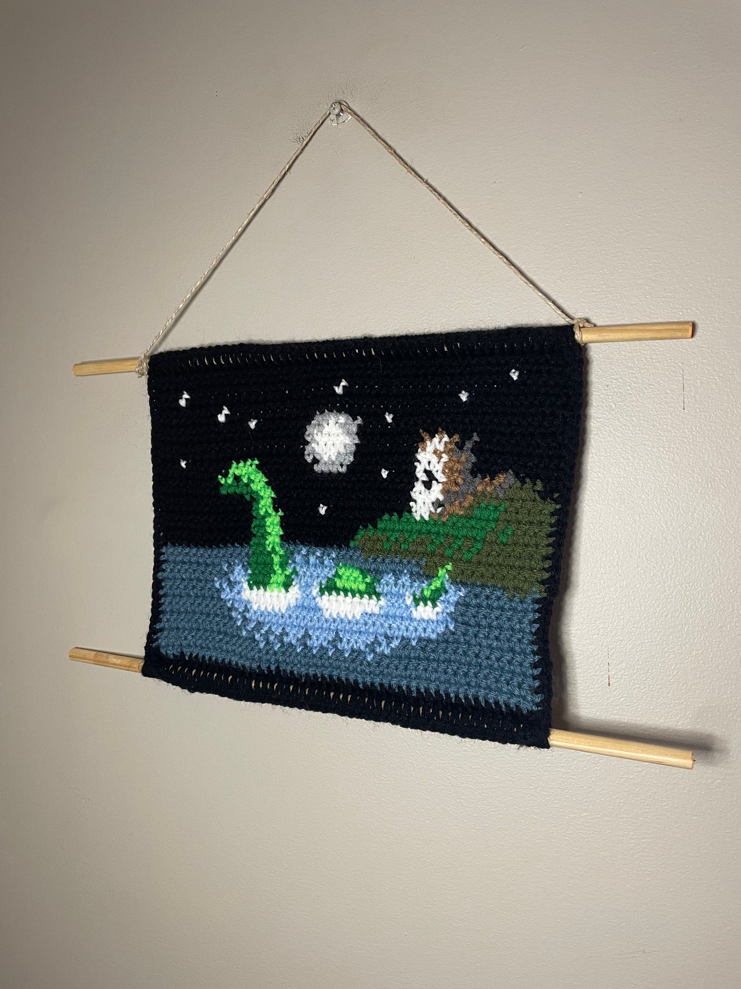 Crochet Moonlight Nessie Hanging Tapestry