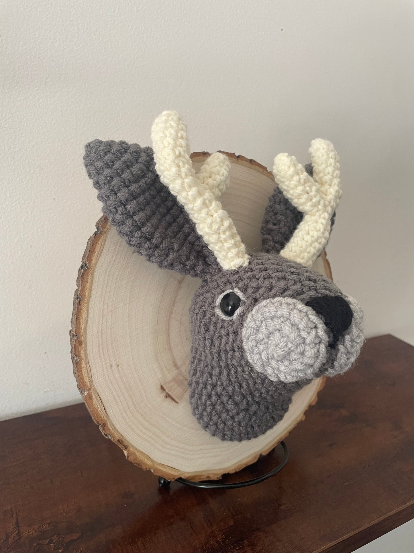 Crochet Mounted Jackalope Wall Hanging
